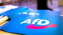 Fahnen mit AfD-Logo (Symbol- und Archivbild) | Bild:dpa-Bildfunk/Daniel Karmann