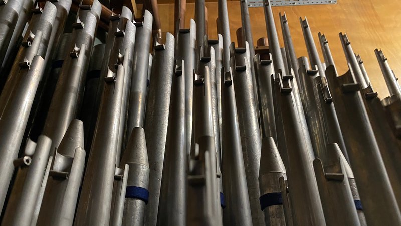 Orgelpfeifen der alten Orgel in Allerheiligen Nürnberg