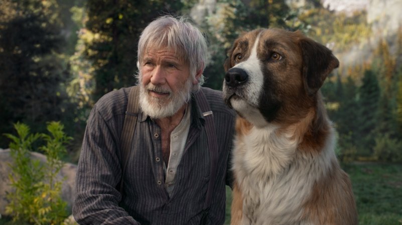 Harrison Ford und sein computeranimierter Freund in "Ruf der Wildnis" (Filmszene)
