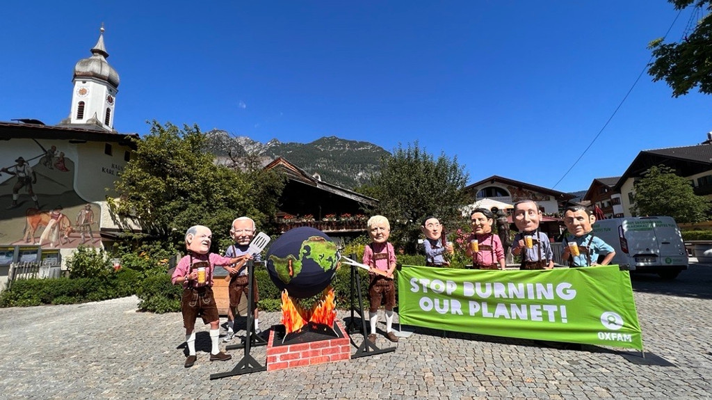 Oxfam-Aktion in Garmisch-Partenkirchen