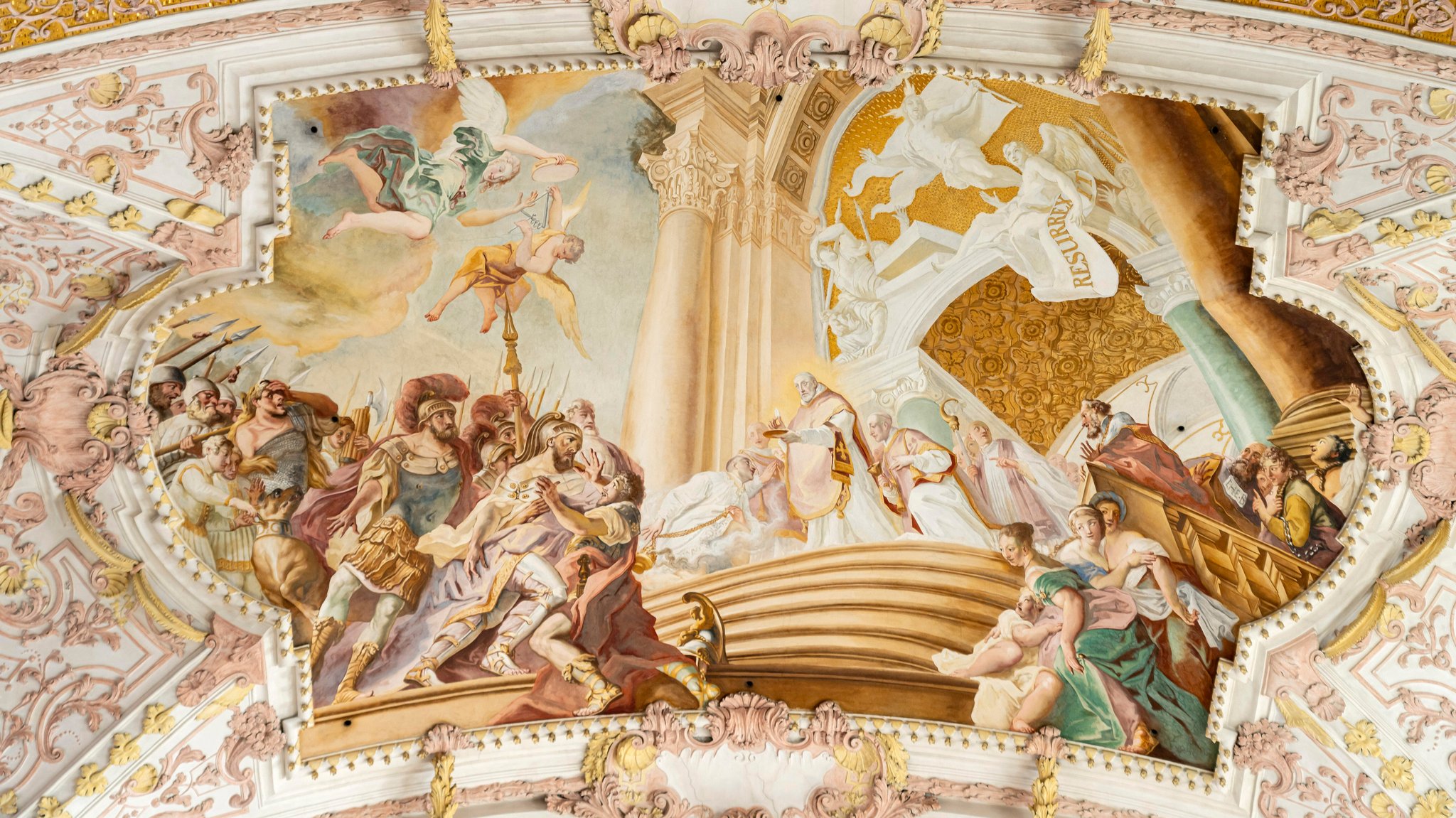 Deckenmalerei in der Klosterkirche St. Mariä Himmelfahrt in Fürstenfeldbruck, Bayern, Deutschland | Bild: picture alliance / Peter Schickert | Peter Schickert Deckenmalerei in der Klosterkirche St. Mariä Himmelfahrt in Fürstenfeldbruck, Bayern, Deutschland