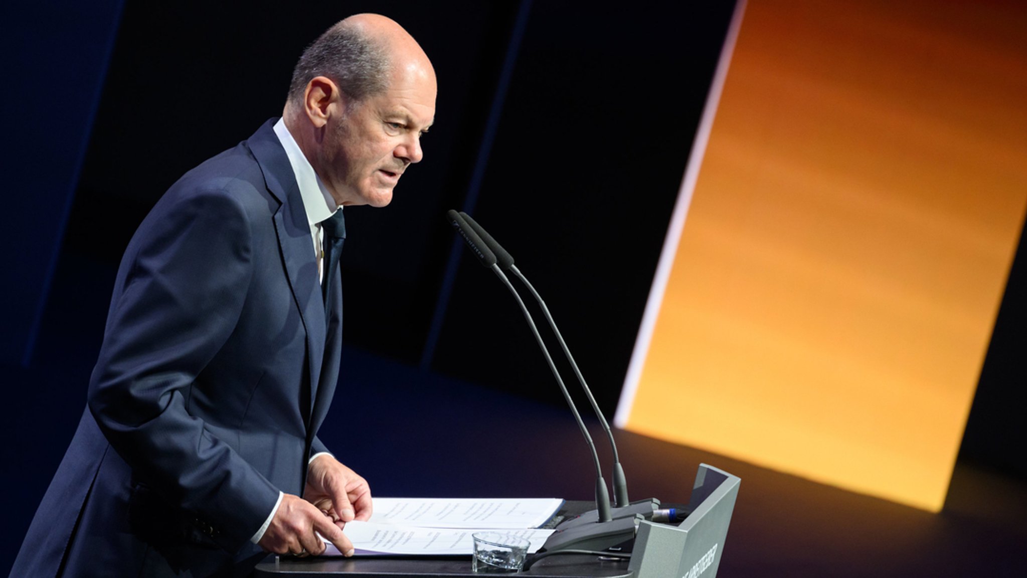 Bundeskanzler Olaf Scholz am Dienstag beim Deutschen Arbeitgebertag in Berlin.