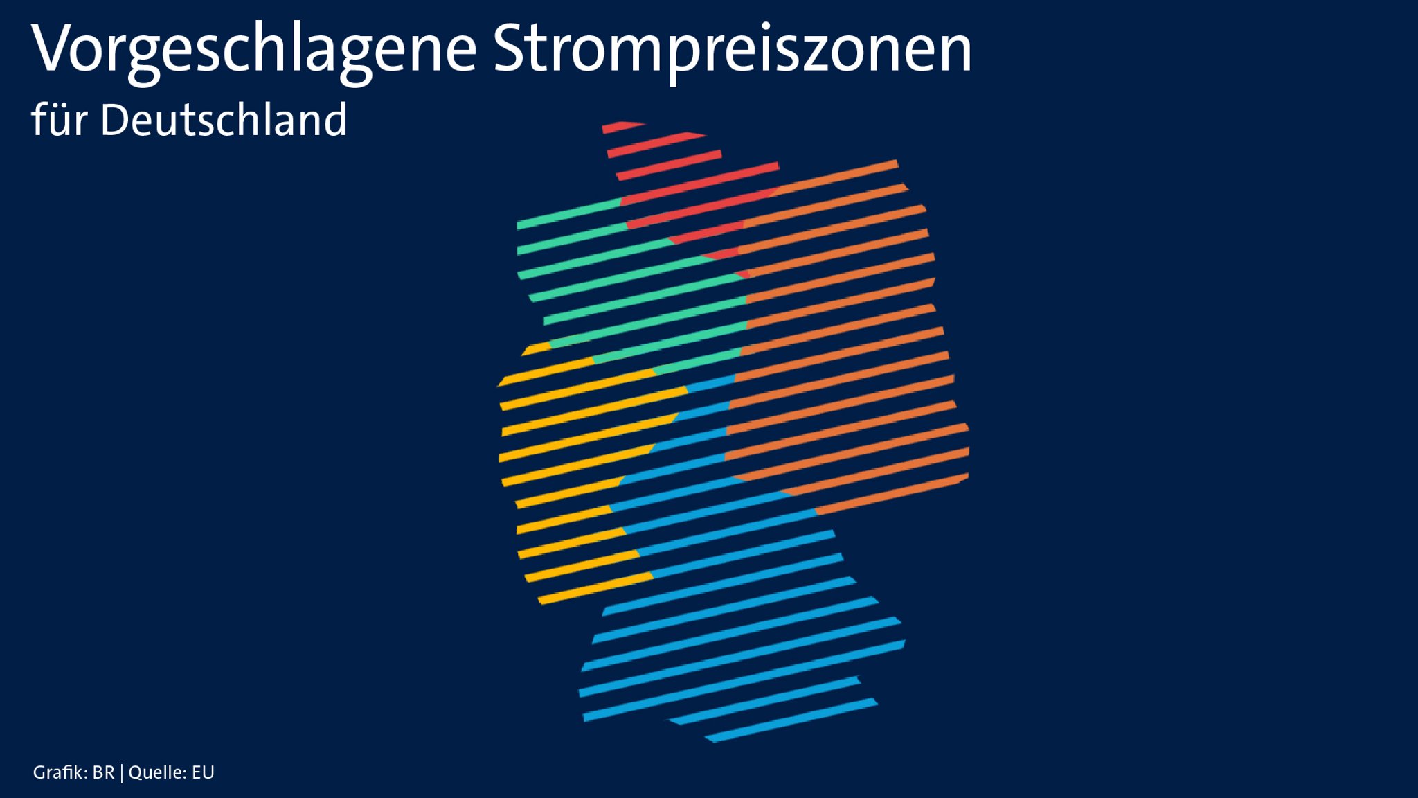 Karte mit fünf Strompreiszonen
