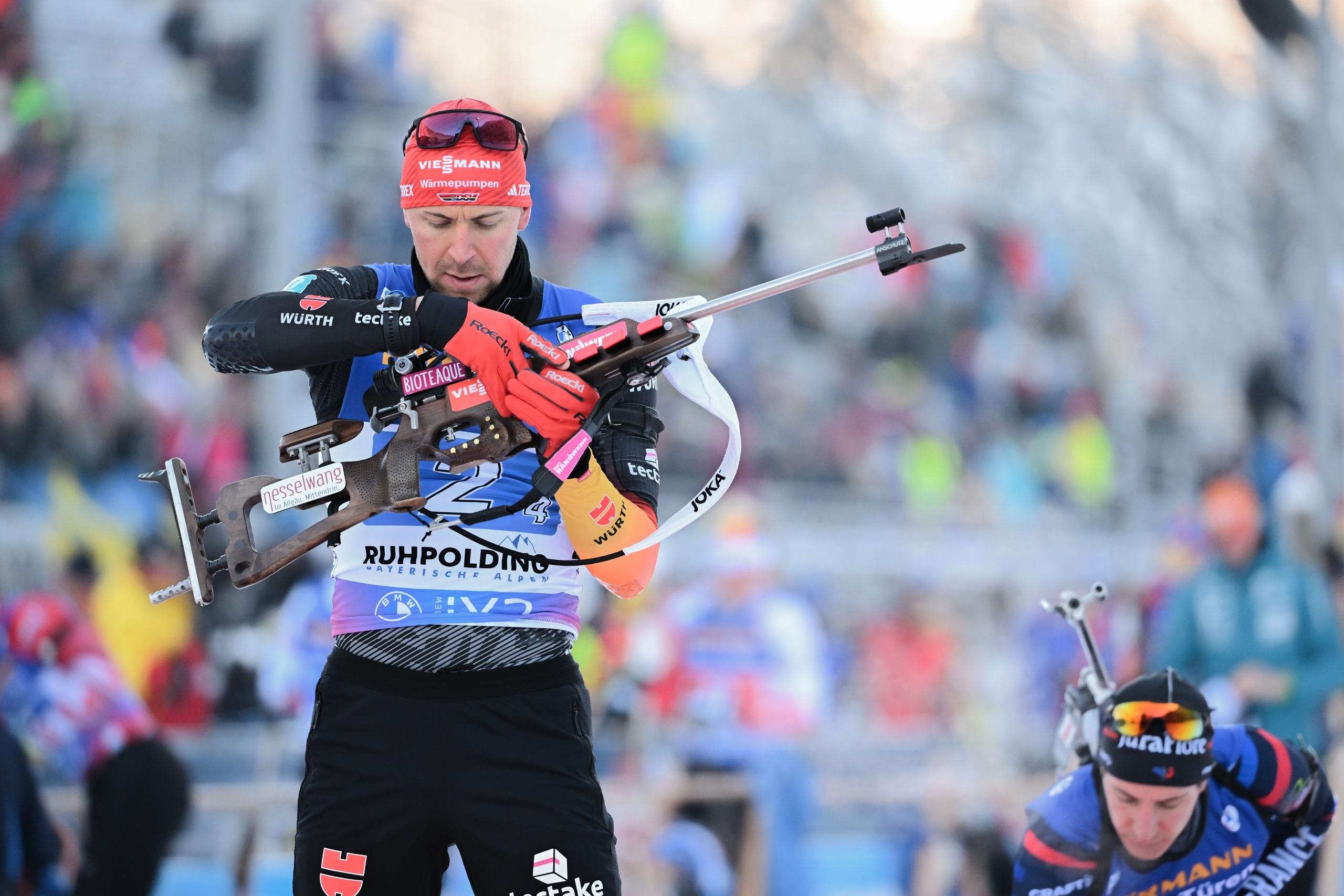 Philipp Nawrath beim Staffelrennen in Ruhpolding