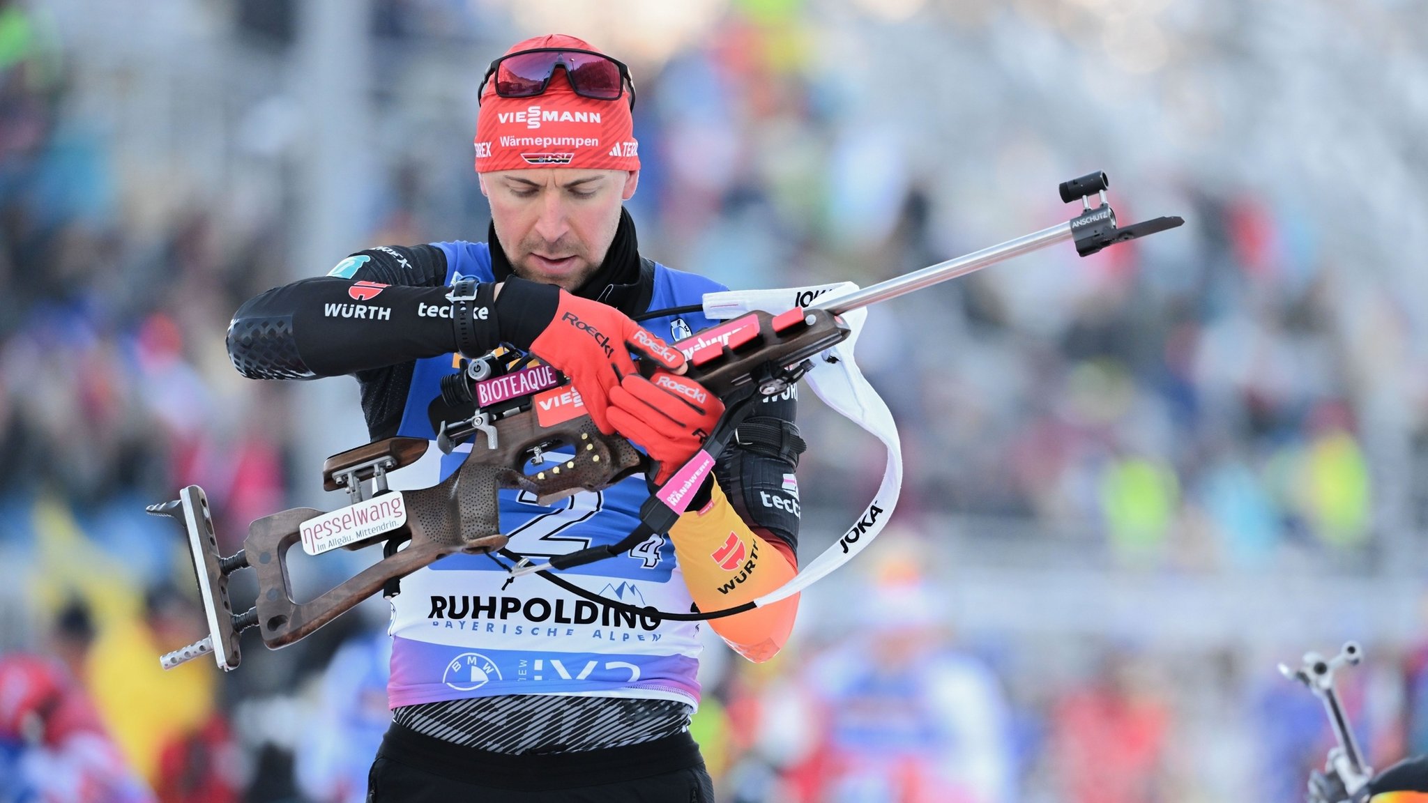 Philipp Nawrath beim Staffelrennen in Ruhpolding