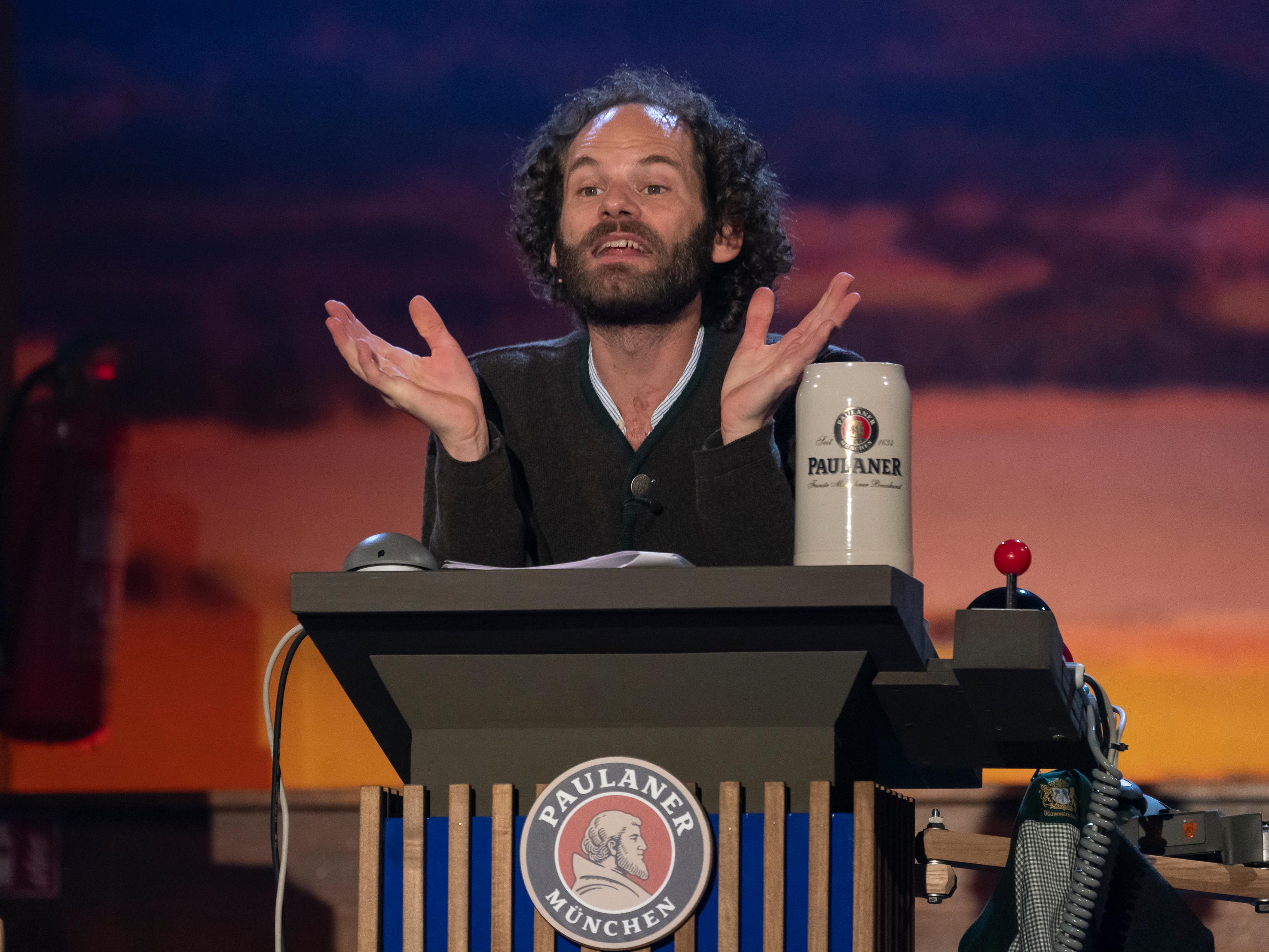 Fastenredner Maximilian Schafroth beim Nockherberg 2021