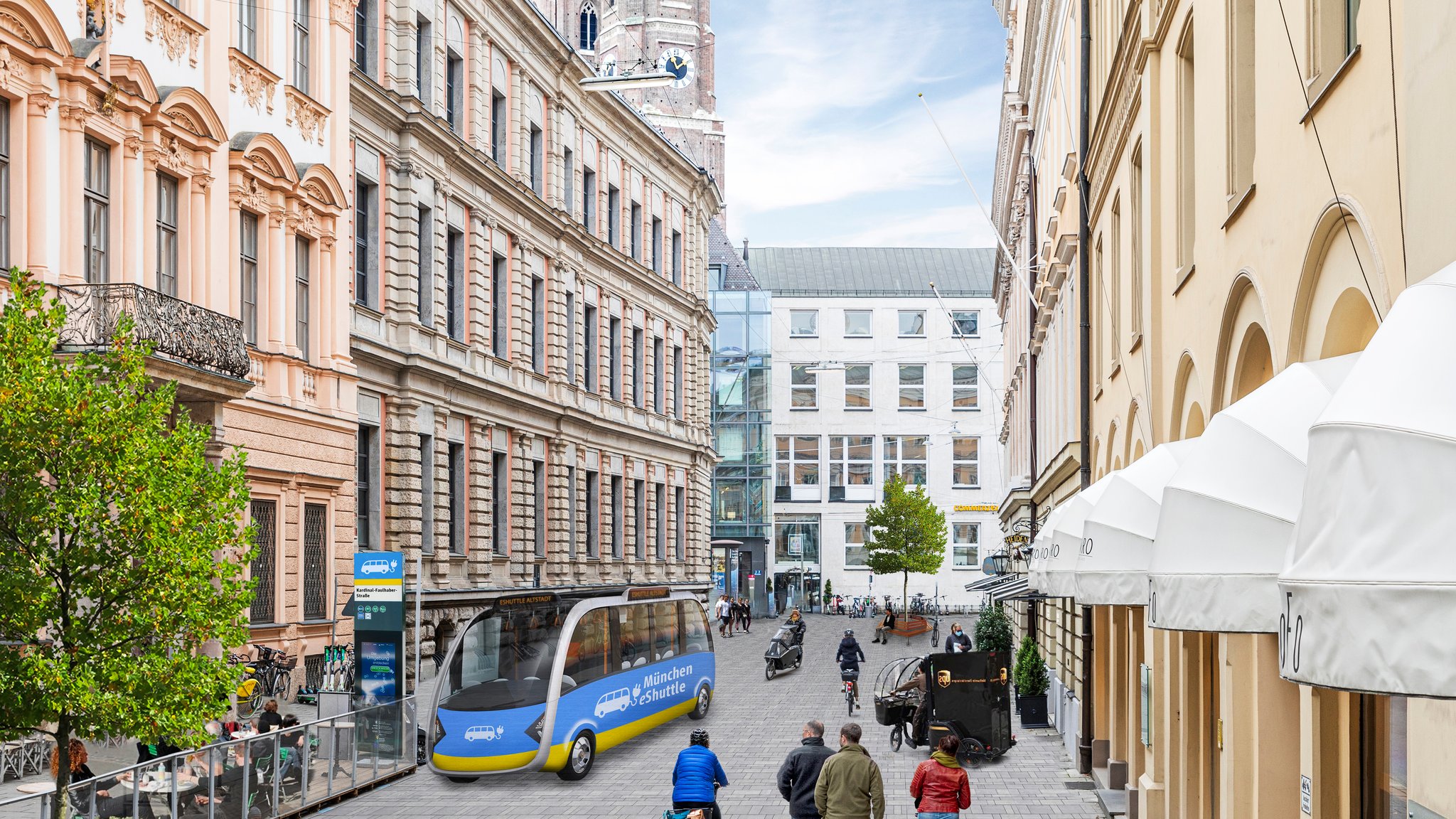 Mikrobus in der der Münchner Innenstadt