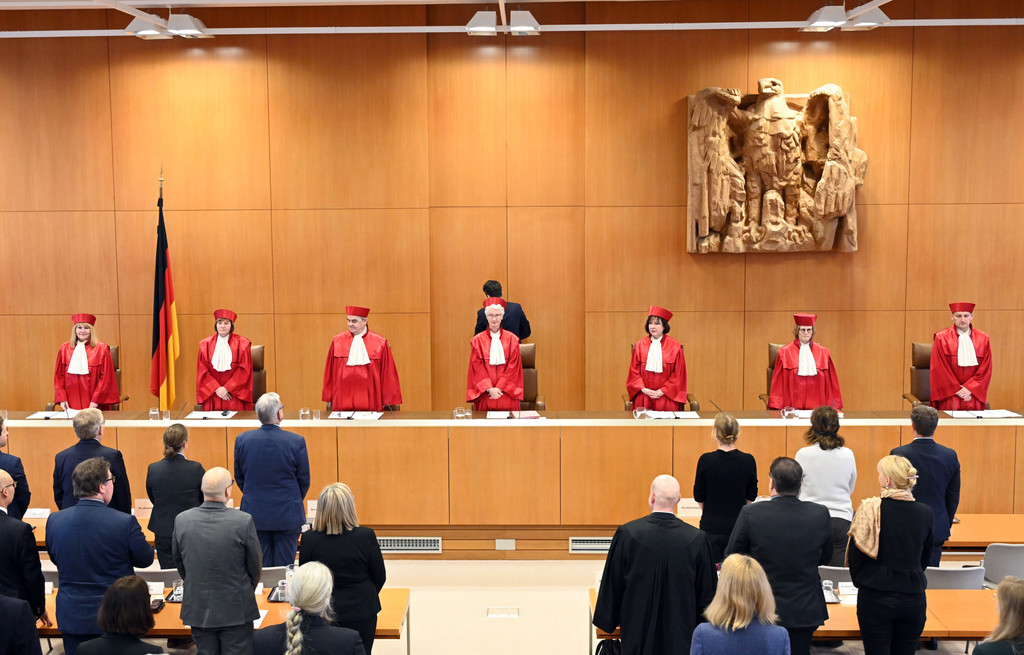 Der Zweite Senat beim Bundesverfassungsgericht, aufgenommen am 24.01.23.