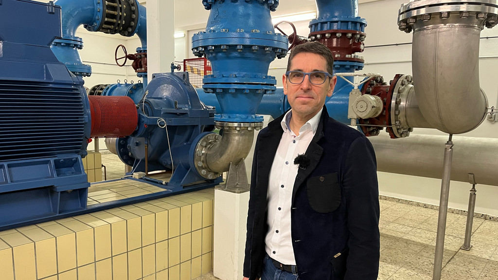 Im Wasserbehälter Hüttendorf bei Erlangen kommt das Wasser aus Schwaben an und wird weiterverteilt