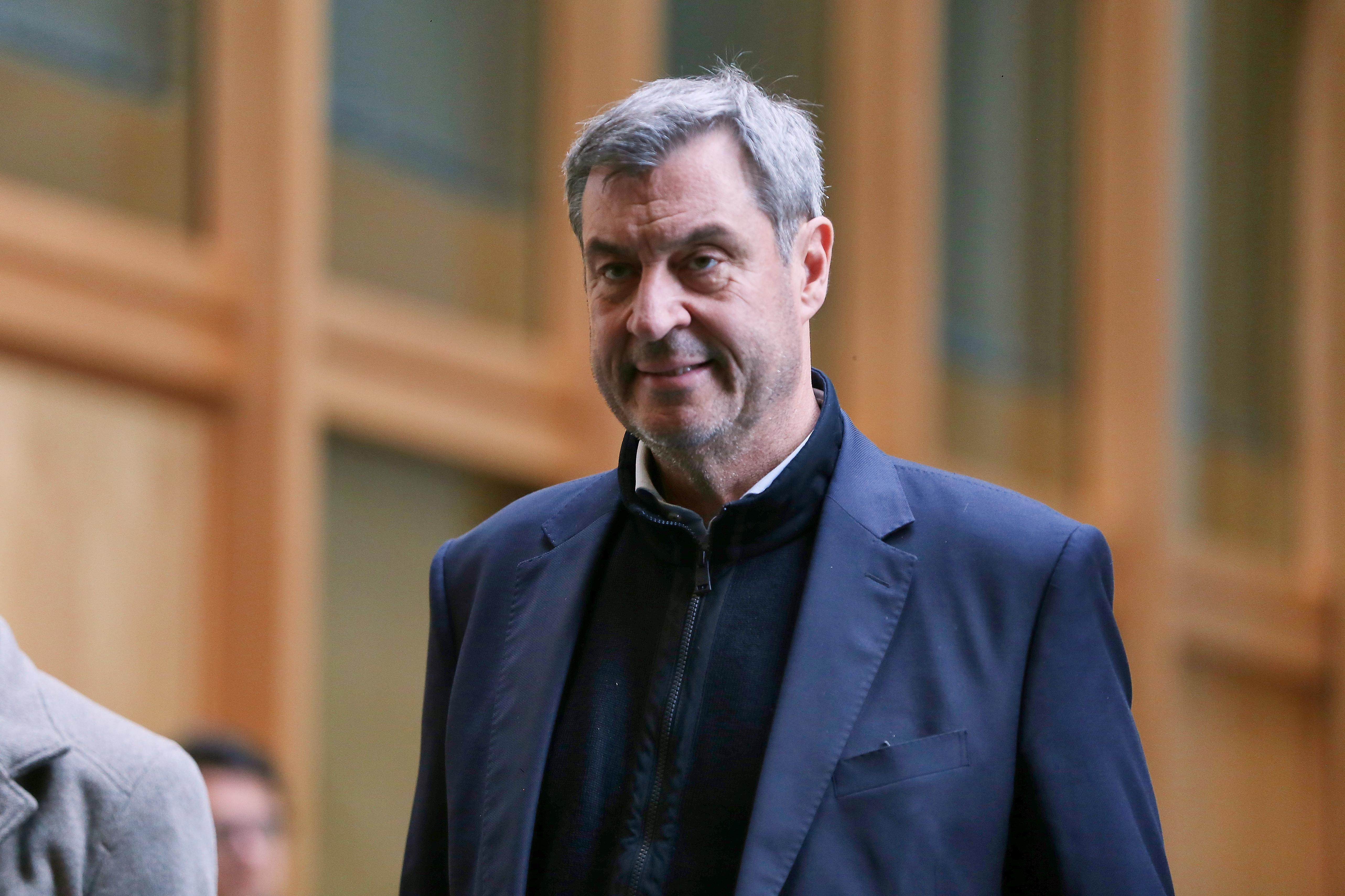 Markus Söder (CSU) am 28.02.2025 bei den Sondierungsverhandlungen der Union mit der SPD im Bundestag