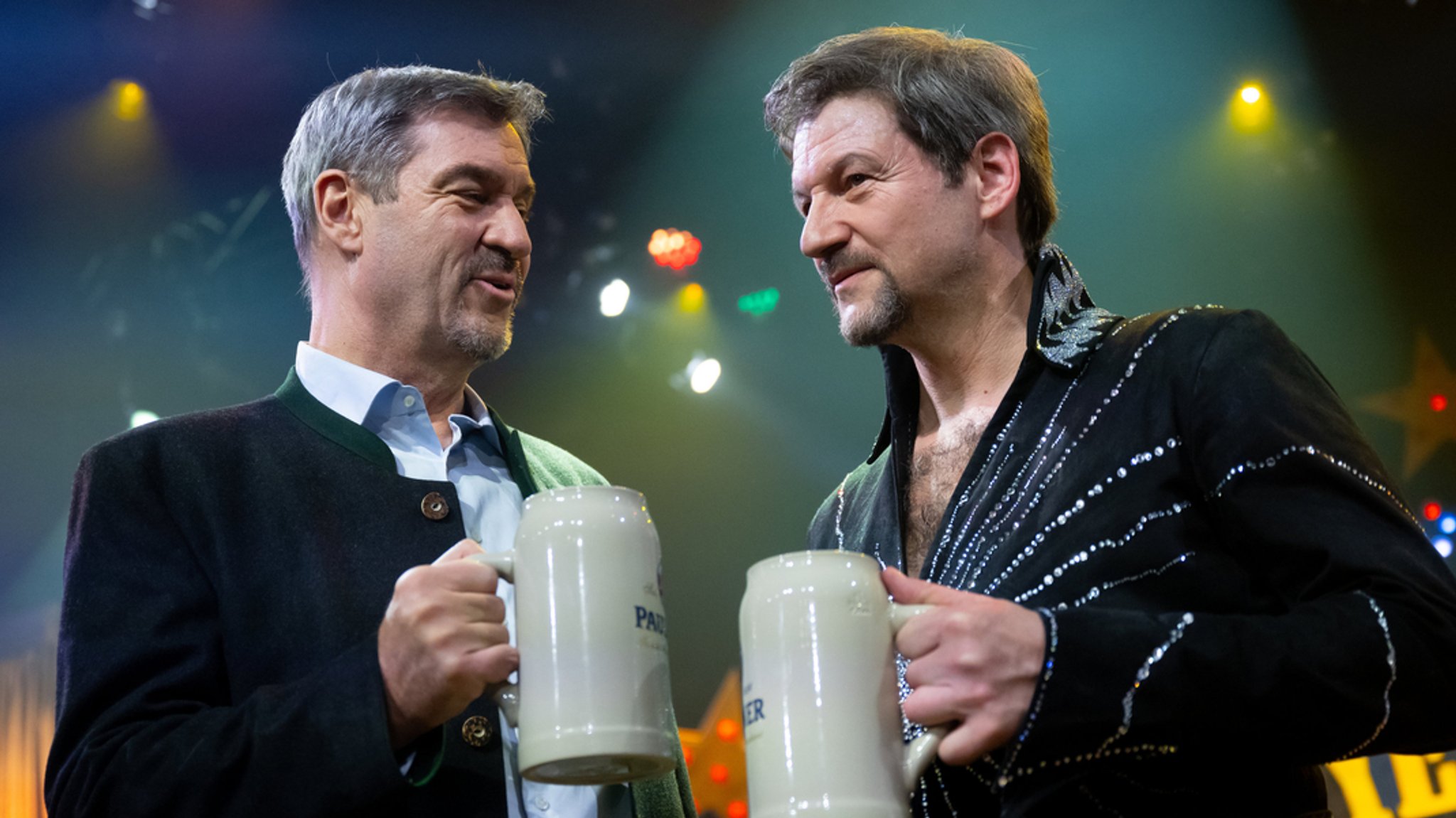 Markus Söder mit Darsteller Thomas Unger