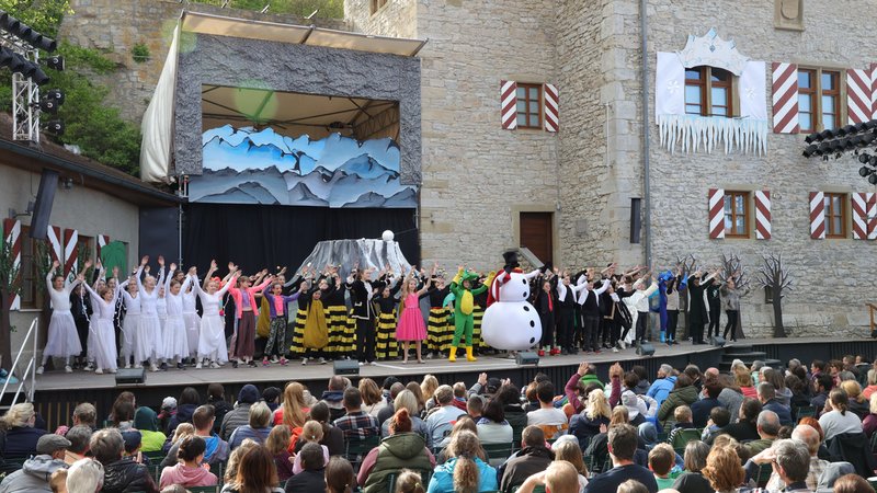 Bei dem Musical Tabaluga standen in Röttingen 72 Kinder gemeinsam auf der Bühne.