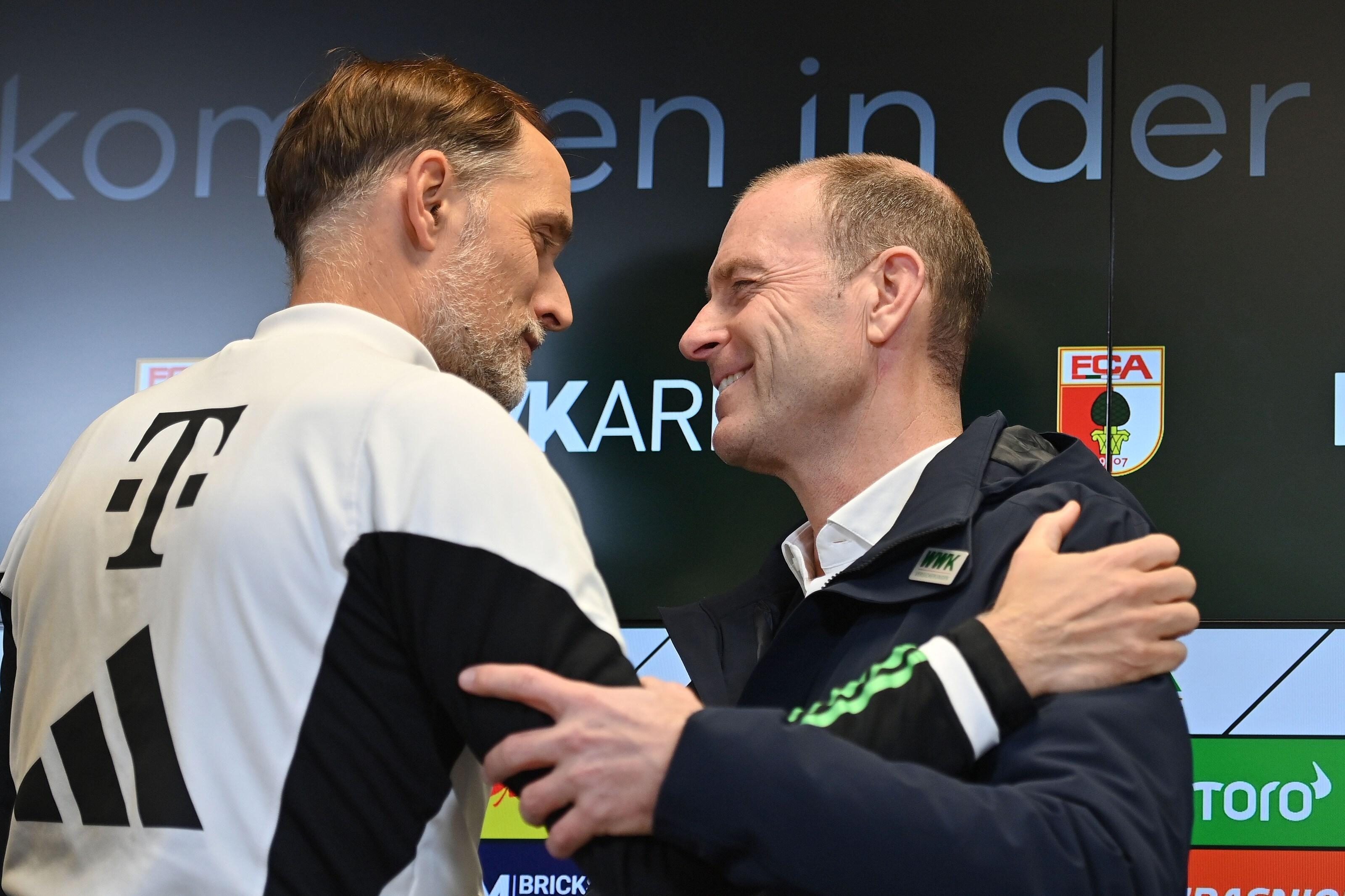 Thomas Tuchel (FC Bayern) und Jess Thorup (FC Augsburg)