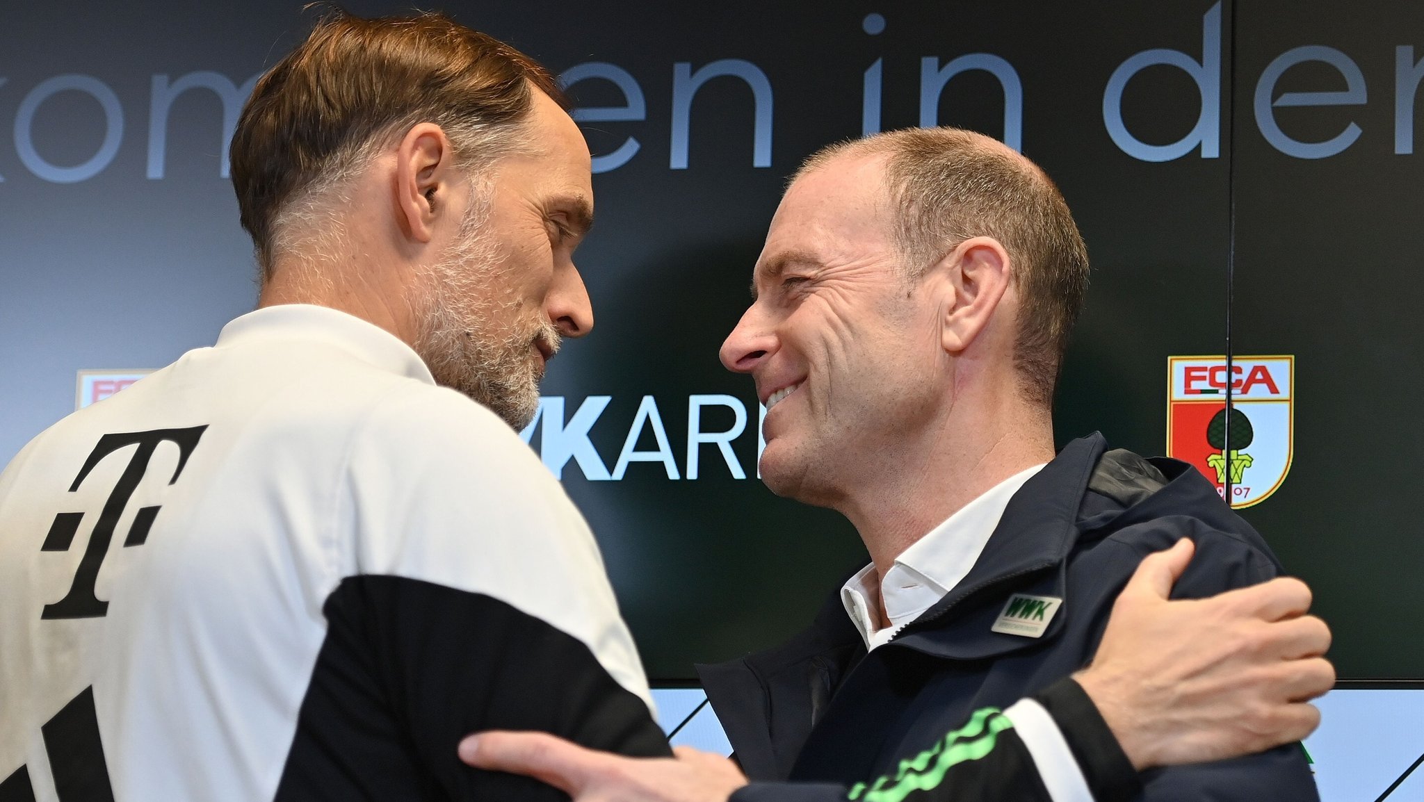 Thomas Tuchel (FC Bayern) und Jess Thorup (FC Augsburg)