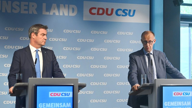 Pressekonferenz. Vorstellung Zehn Punkte Plan,Agenda fuer Deutschland. Gemeinsame Sitzung der Praesidien von CDU und CSU am 30. Juni 2023 in der CSU Landesleitung in Muenchen. ?