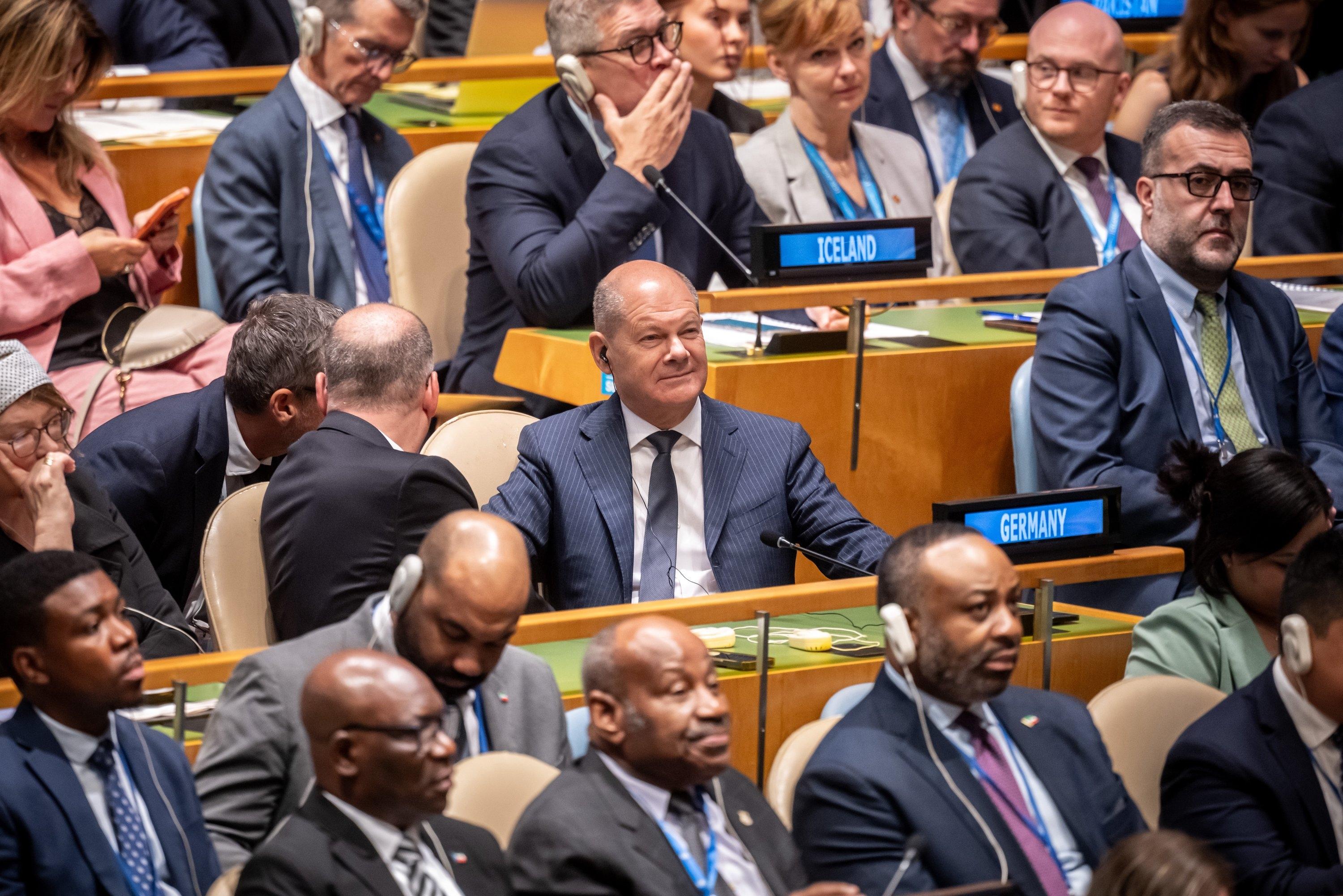 Bundeskanzler Scholz bei der Diskussion um den UN-Zukunftspakt in der Vollversammlung der Vereinten Nationen