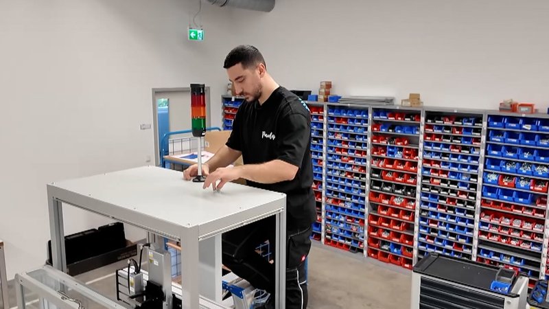 Muhannad bei seiner Arbeit welcher er in Deutschland gefunden hat. | Bild: BR Muhannad bei seiner Arbeit welcher er in Deutschland gefunden hat.