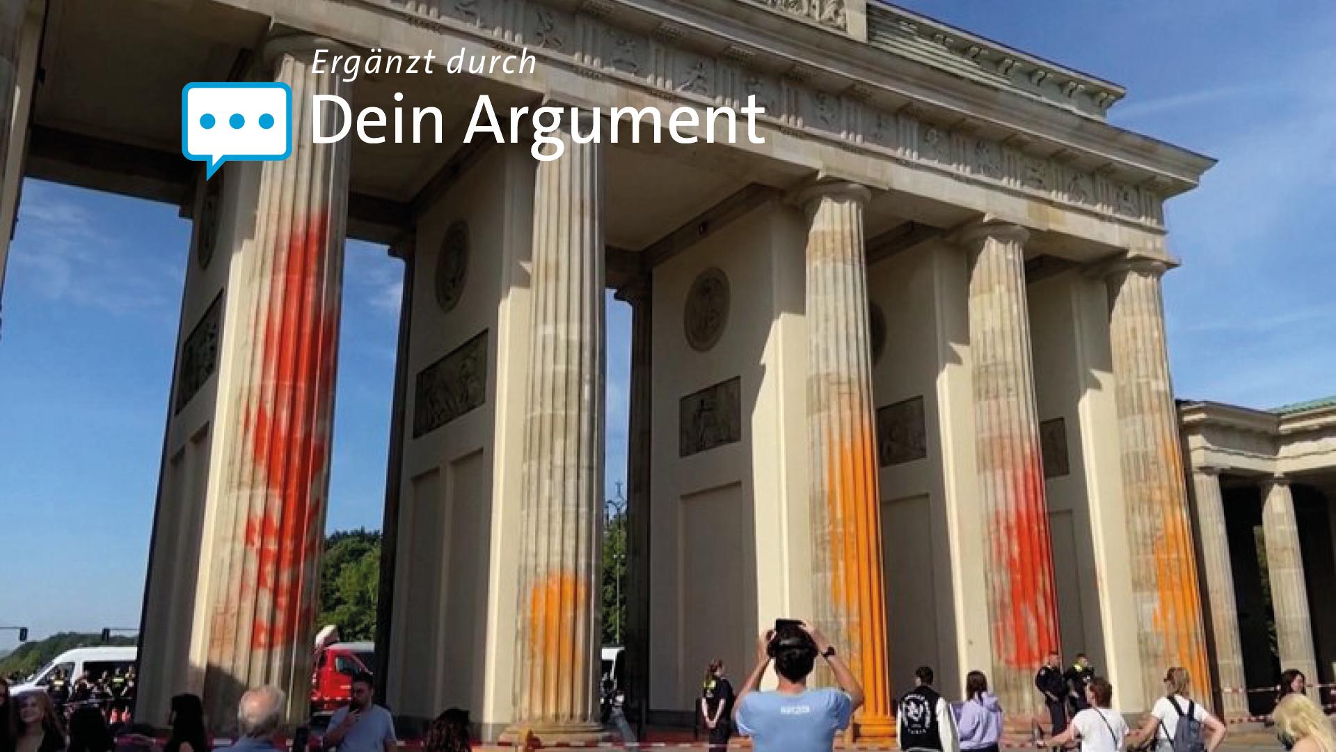 Klimaaktivisten Besprühen Brandenburger Tor Mit Farbe | BR24