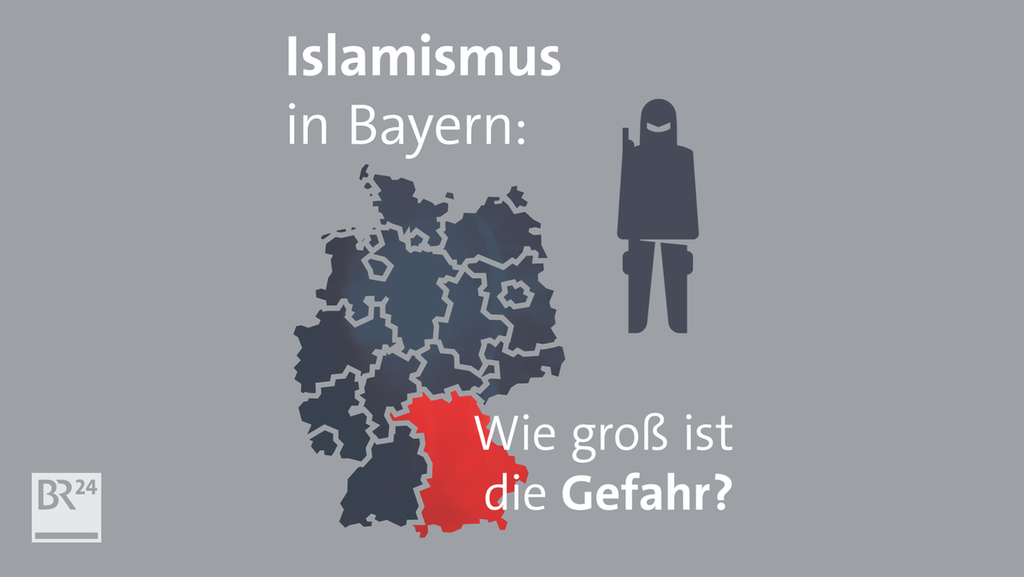 Piktogramm Islamist neben Deutschland-Karte | Bild: BR24 Piktogramm Islamist neben Deutschland-Karte