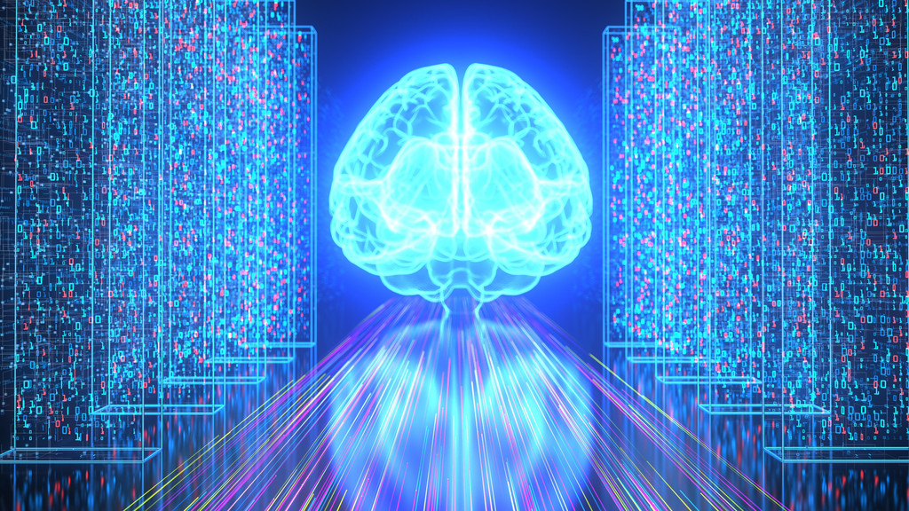 Gehirn einer Künstlichen Intelligenz im Metaversum