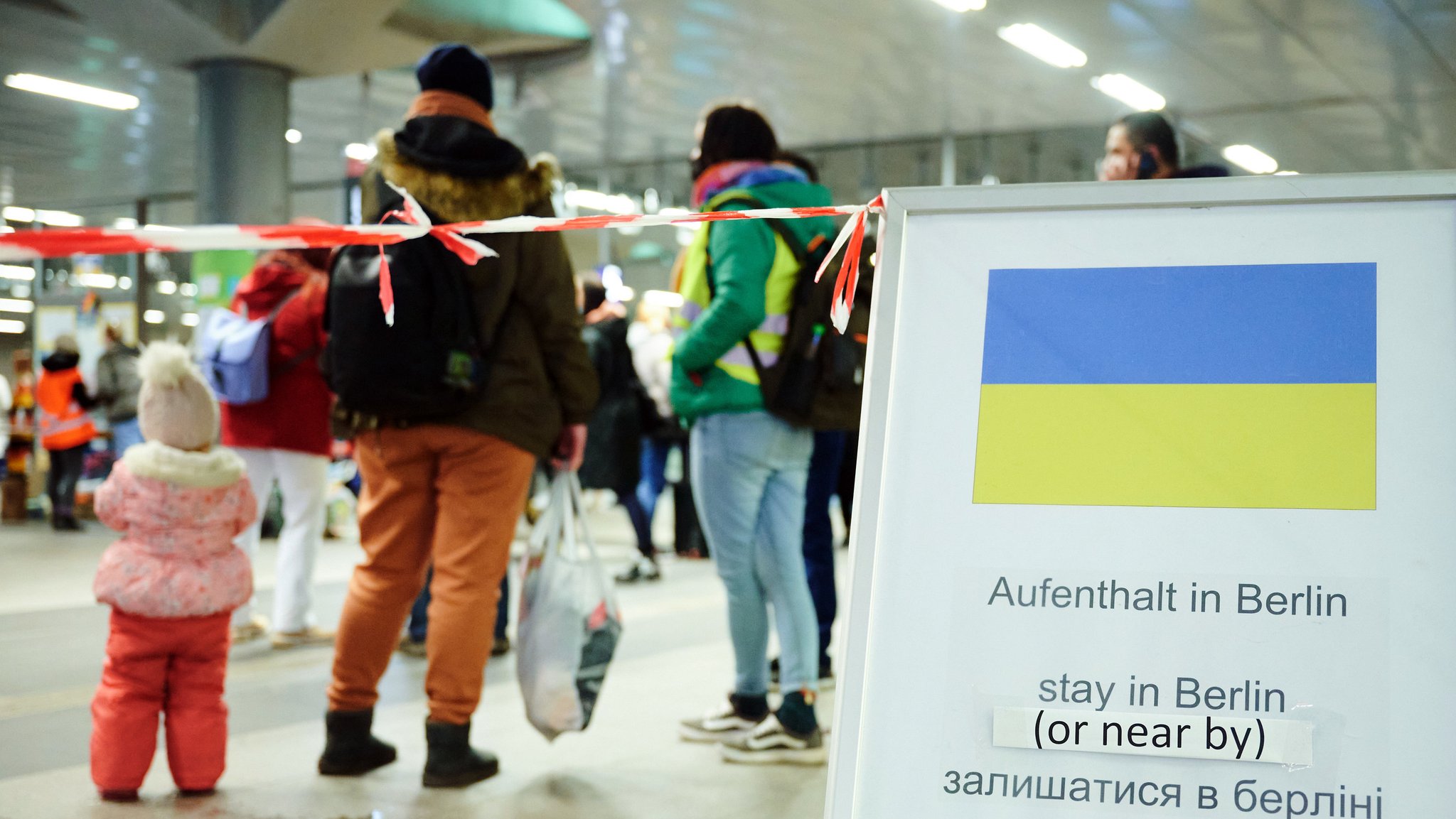 Geflüchtete am Berliner Hauptbahnhof