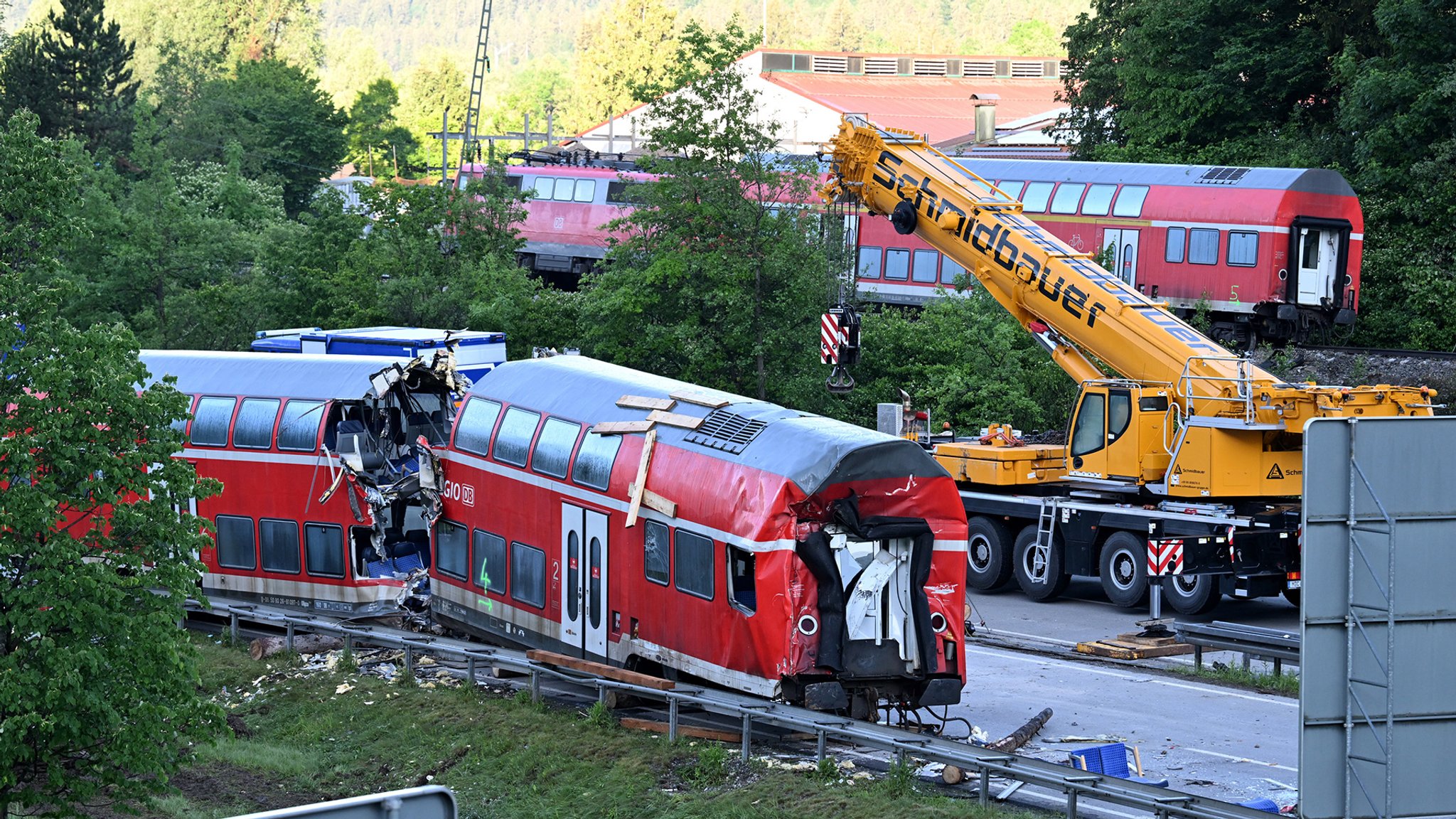 Die Unglücksstelle in Burgrain. Bei dem Unglück starben fünf Menschen.