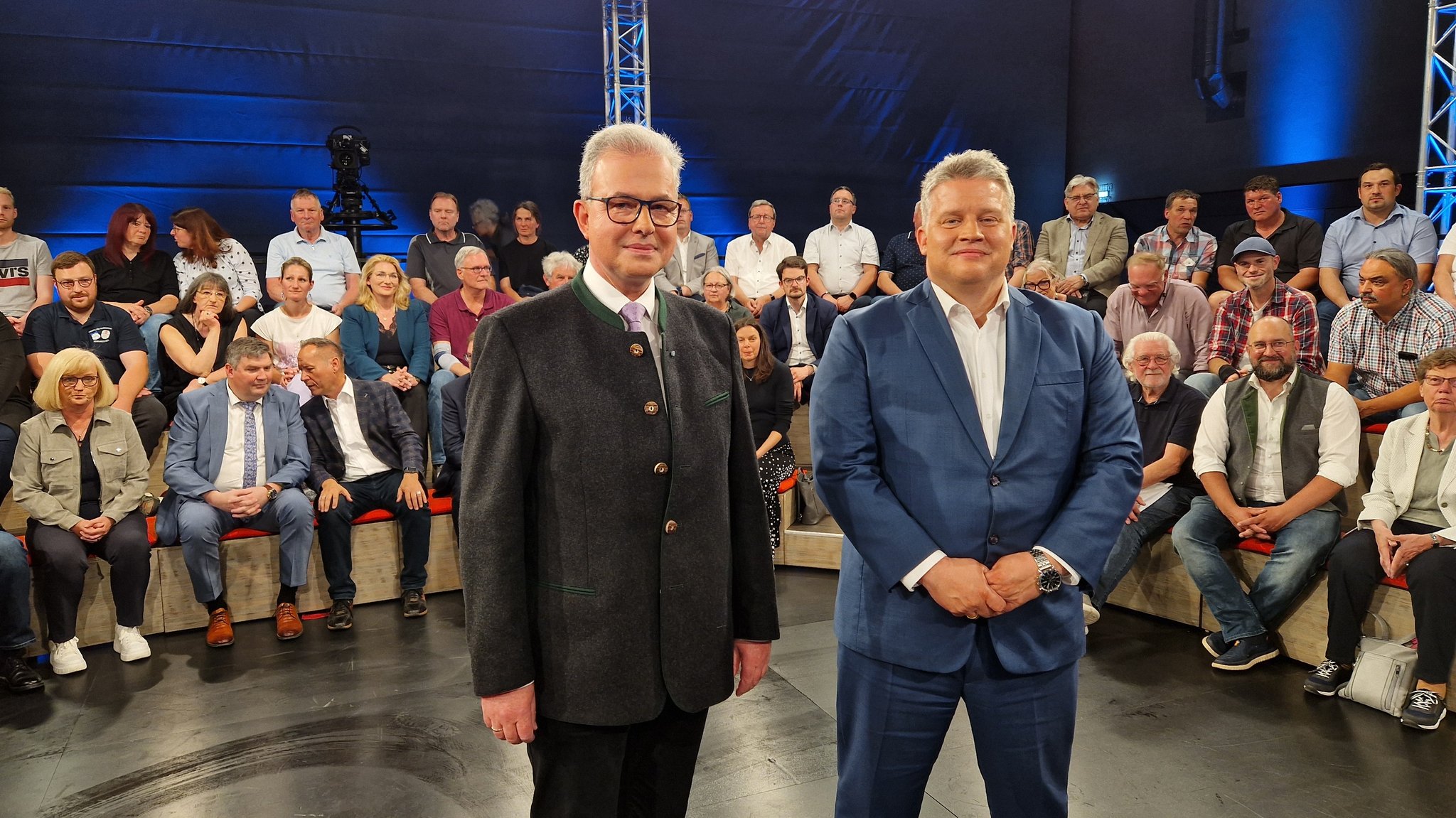 Florian Streibl (Freie Wähler) und Carsten Träger (SPD) bei "jetzt red i" am 4.6.2025