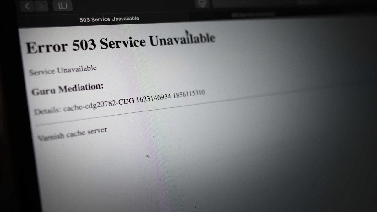Fehlermeldung "Error 503 Service Unavailable", aufgenommen am 08.06.21