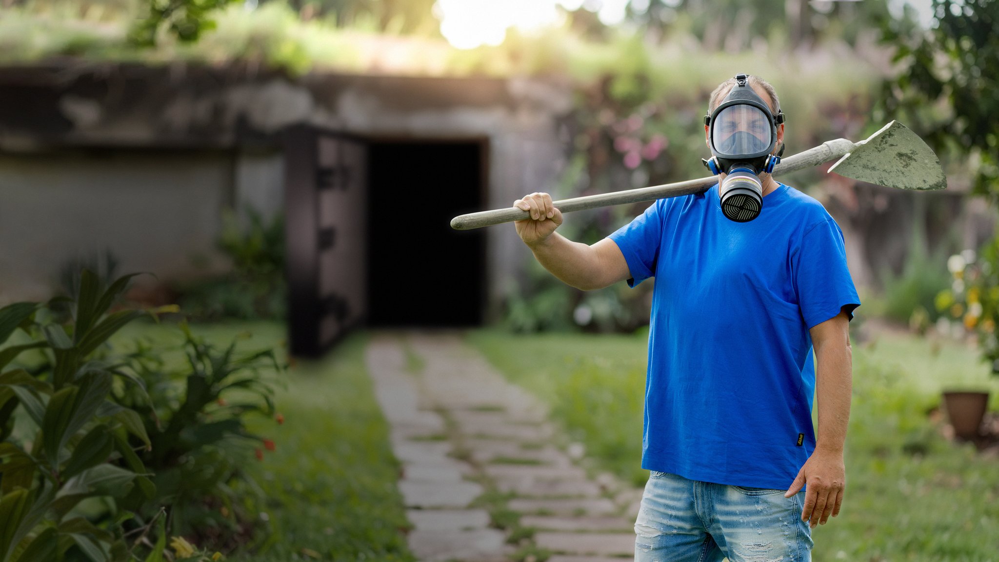 (Symbolbild) Christian Klaus hat sich unter sein Wohnhaus einen atomwaffensicheren Bunker gebaut. | Bild: Katrin Rohde / Mit KI bearbeitet (Symbolbild) Christian Klaus hat sich unter sein Wohnhaus einen atomwaffensicheren Bunker gebaut.