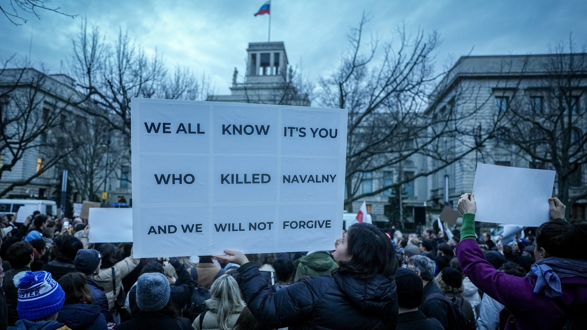 Protest vor der russischen Botschaft in Berlin