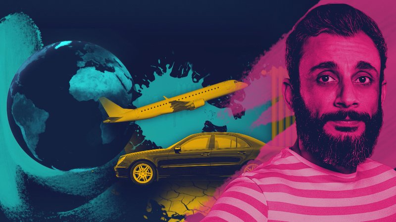 Collage mit Host Ramo Ali zum Thema Klimagerechtigkeit | Bild: BR, dpa / picture alliance; Collage: BR Collage mit Host Ramo Ali zum Thema Klimagerechtigkeit