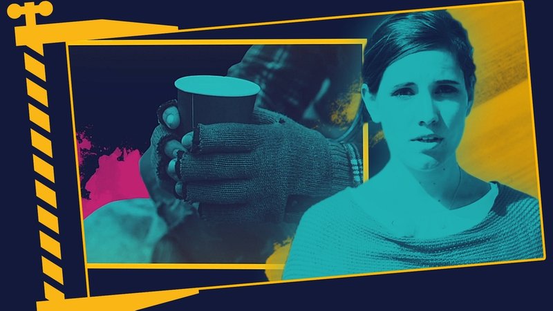 Moderatorin Verena Hampl, Hände in Fingerlingen halten einen Pappbecher | Bild: BR, colourbox.com, picture-alliance/dpa, Montage: BR Moderatorin Verena Hampl, Hände in Fingerlingen halten einen Pappbecher