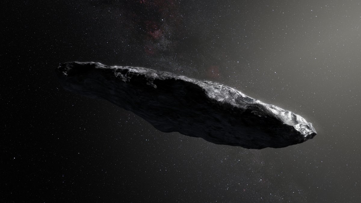 Der Asteroid ‘Oumuamua in künstlerischer Darstellung