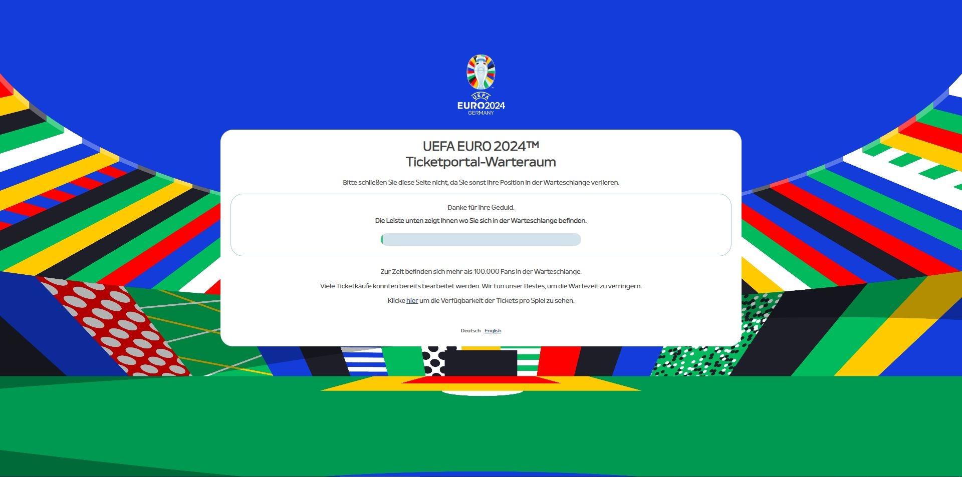 Das Ticketportal der UEFA am 02.05.2024