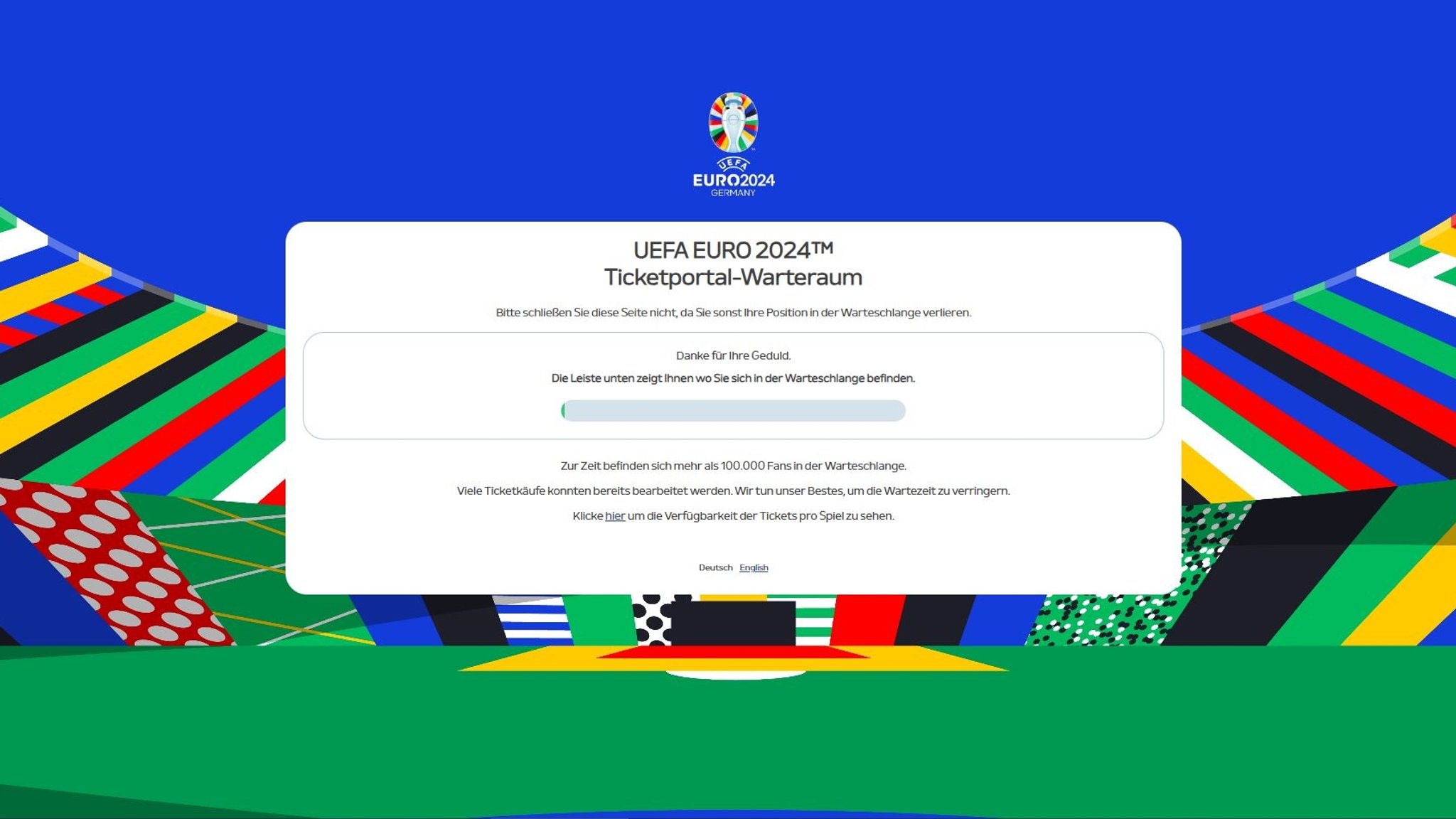 Das Ticketportal der UEFA am 02.05.2024