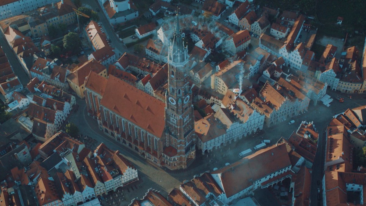 Die Stadt Landshut von oben