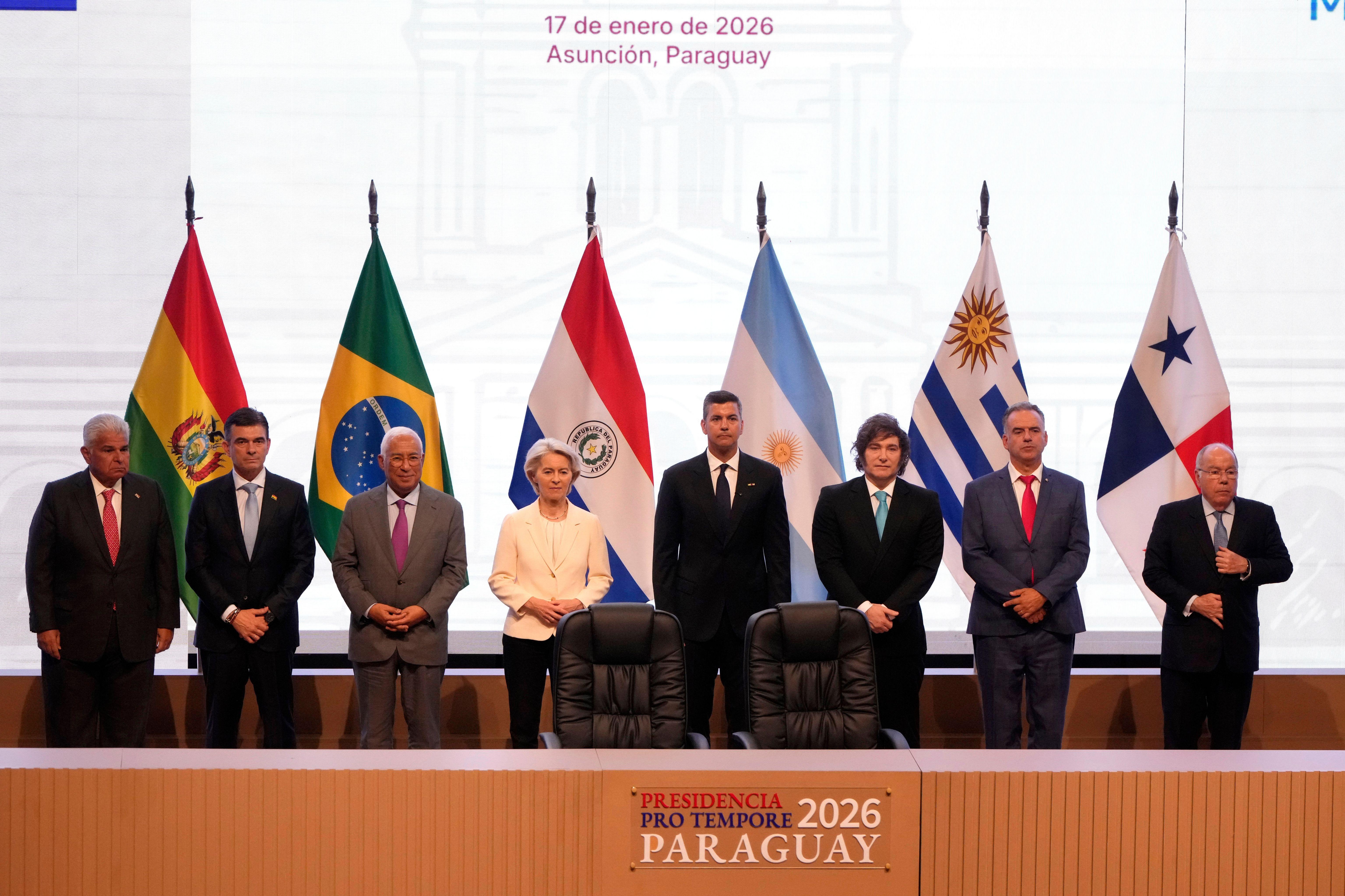 Gruppenbild anlässlich der Unterzeichnung des Mercosur-Abkommens.