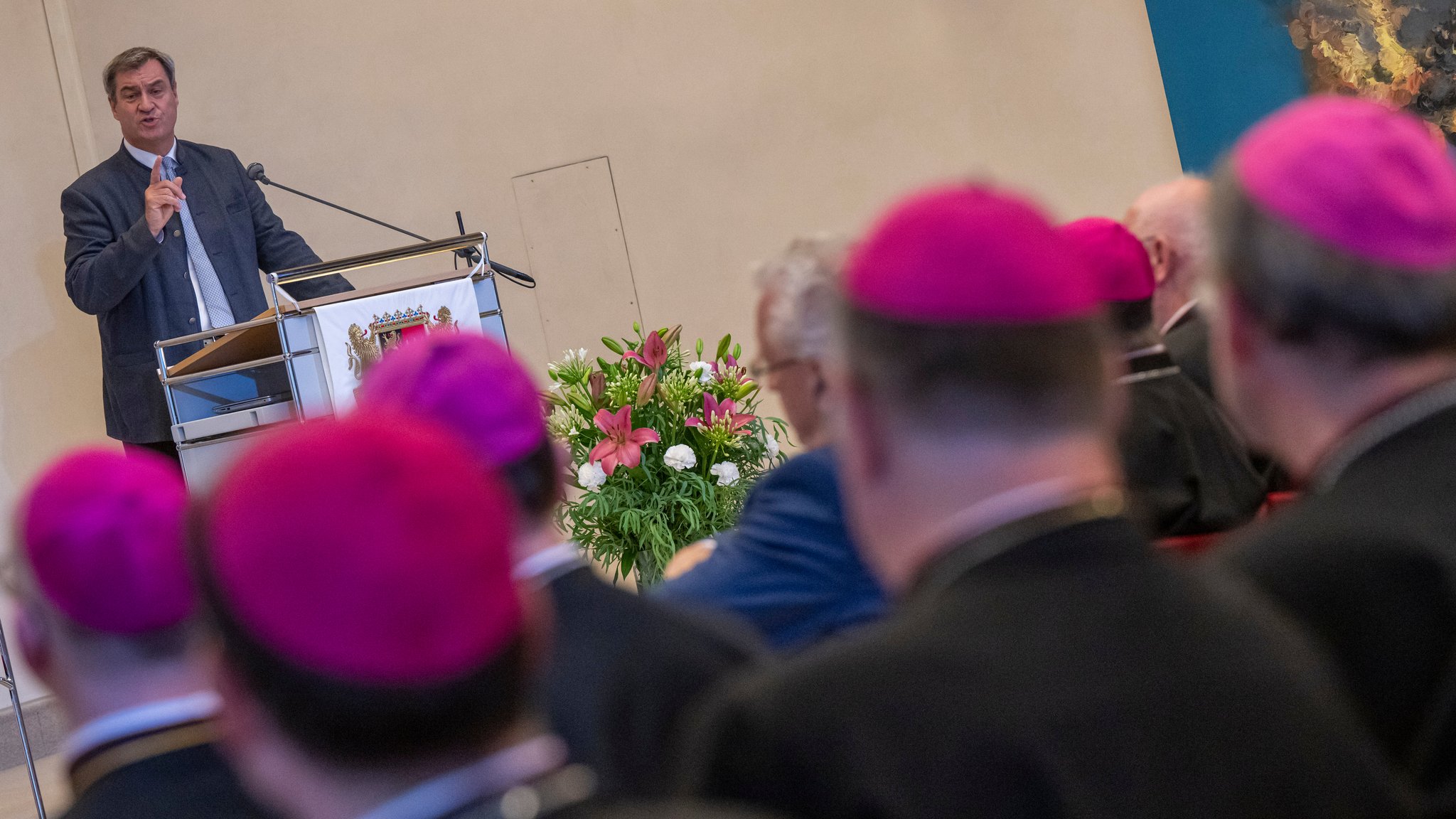 Markus Söder, (CSU) Ministerpräsident von Bayern, spricht auf dem Festakt zum 100-jährigen Bestehen des Bayerischen Konkordats. Gefeiert wurde die Unterzeichnung des Staats-Kirchen-Vertrags zwischen dem Heiligen Stuhl und dem Freistaat Bayern vor 100 Jahren im Jahr 1924.