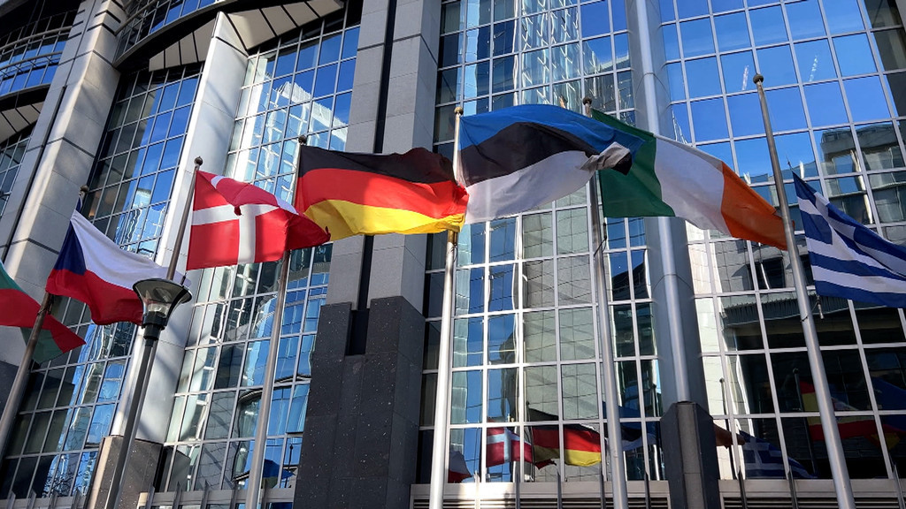 Flaggen beim EU-Parlament