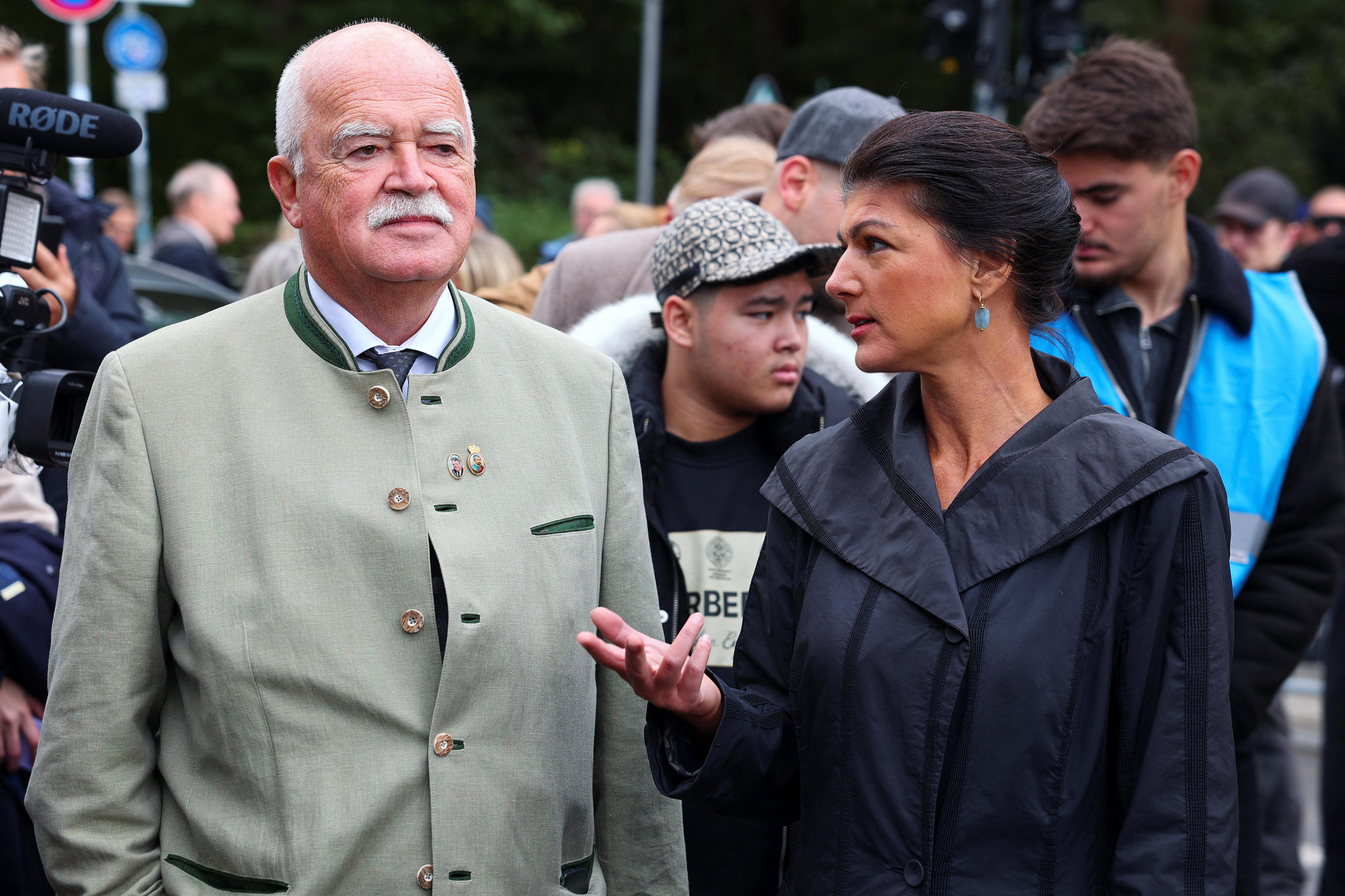 Peter Gauweiler und BSW-Parteivorsitzende Sahra Wagenknecht