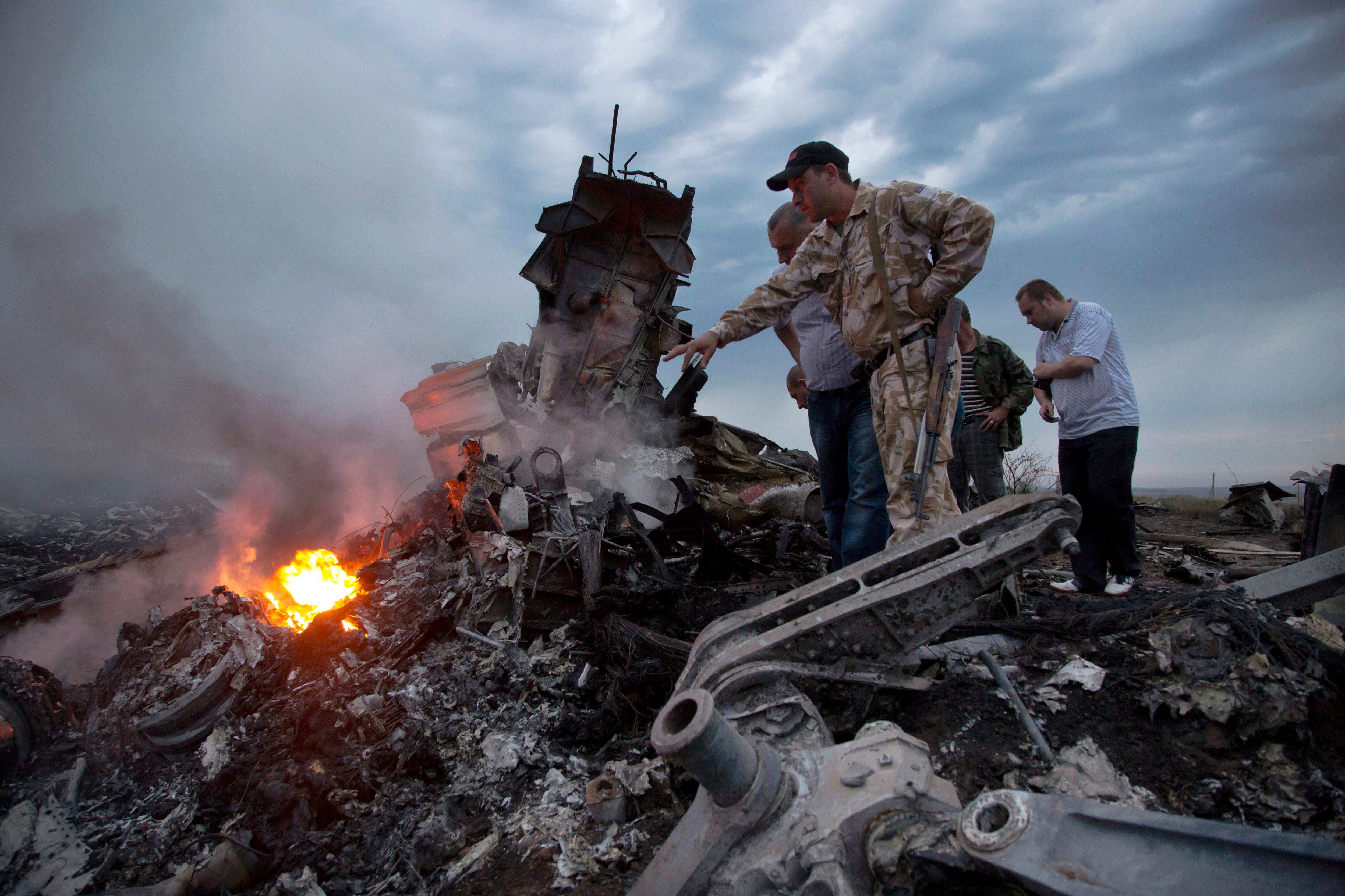 Die Absturzstelle von Flug MH17 im Juli 2014