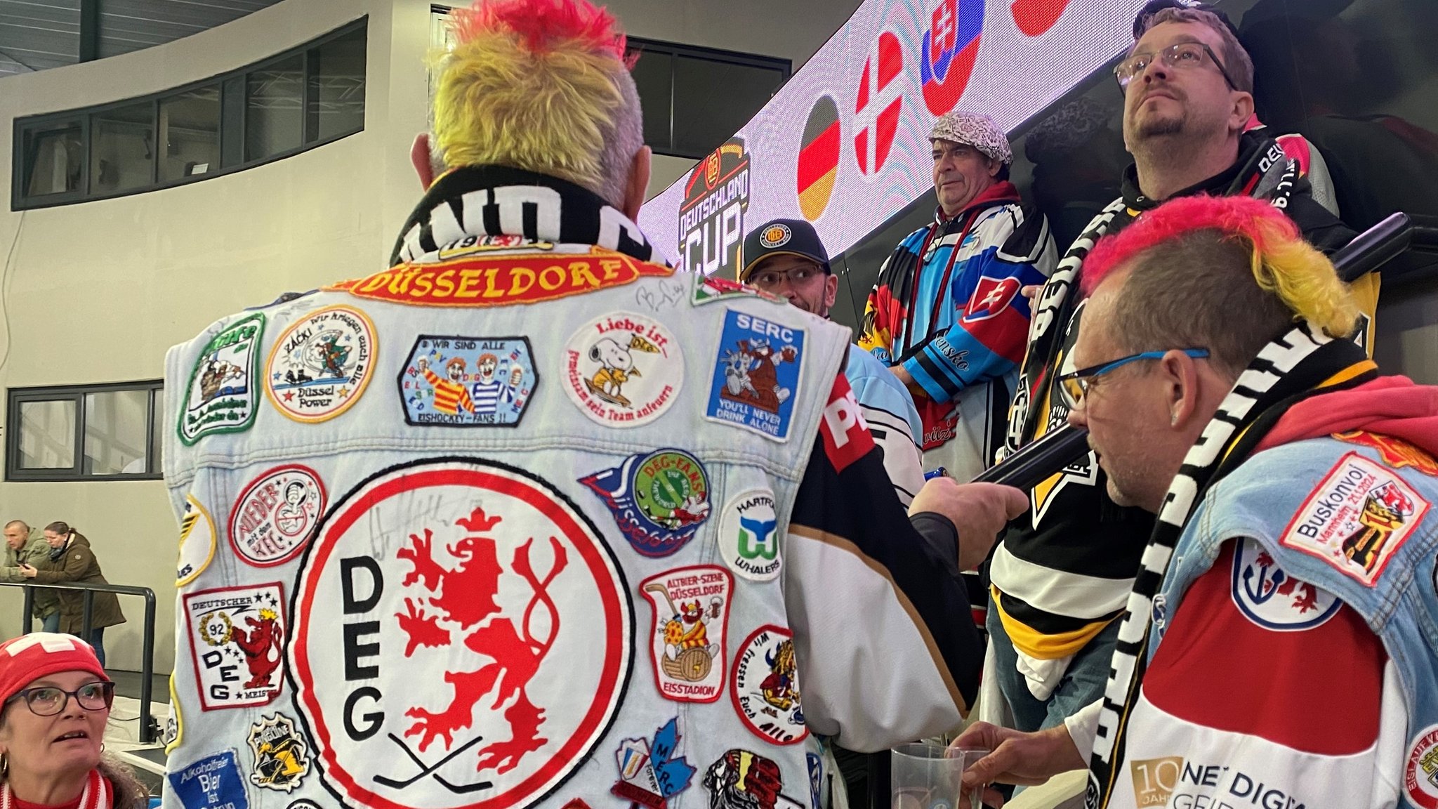 Eishockeyfans beim Deutschland Cup in Landshut