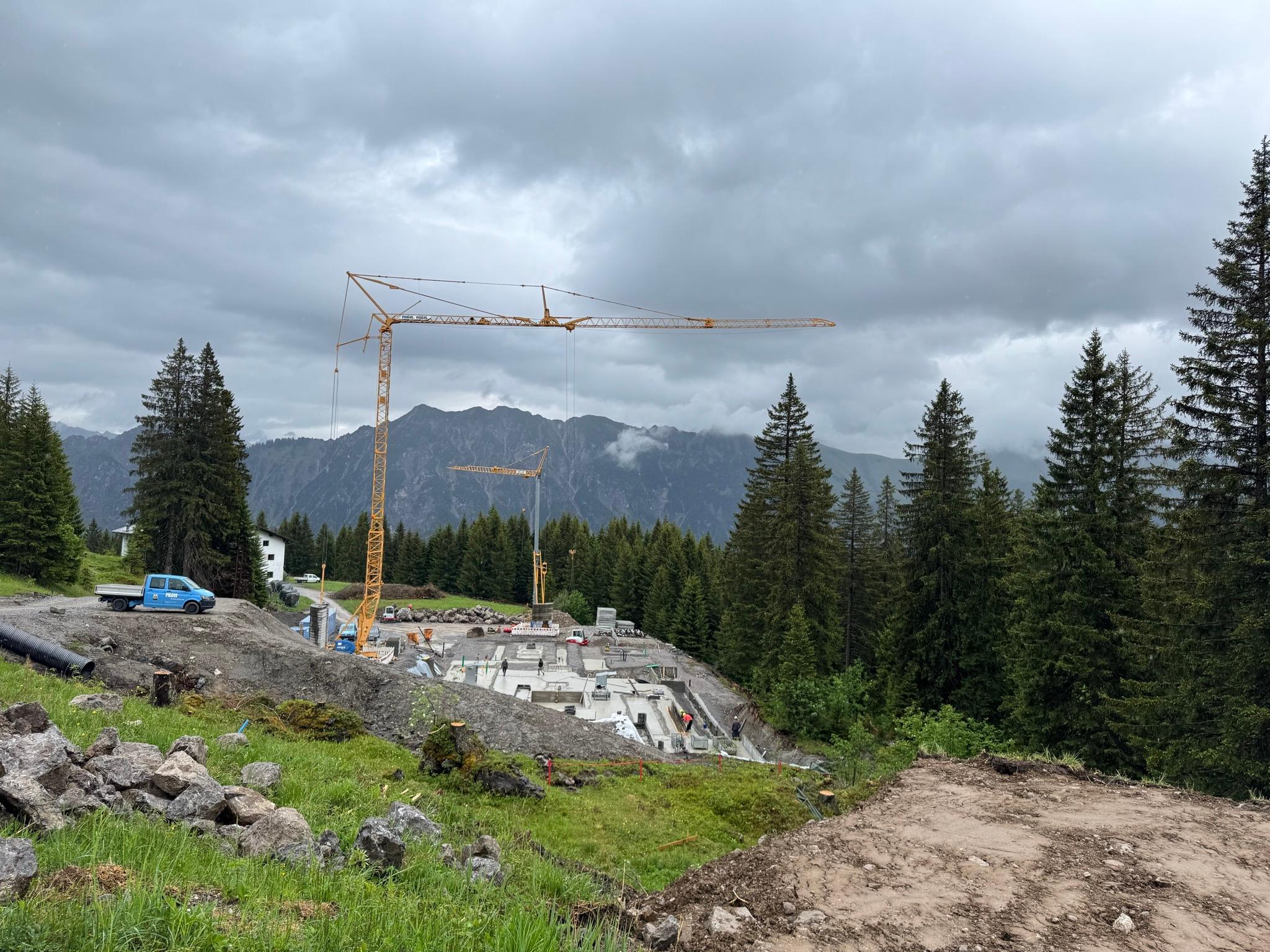 Bauarbeiten für die Fellhornbahn
