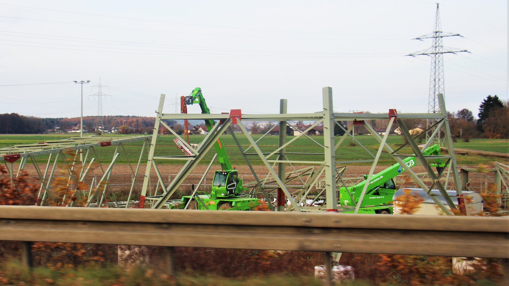 Baustelle für Masten des Ostbayernrings bei Schwandorf