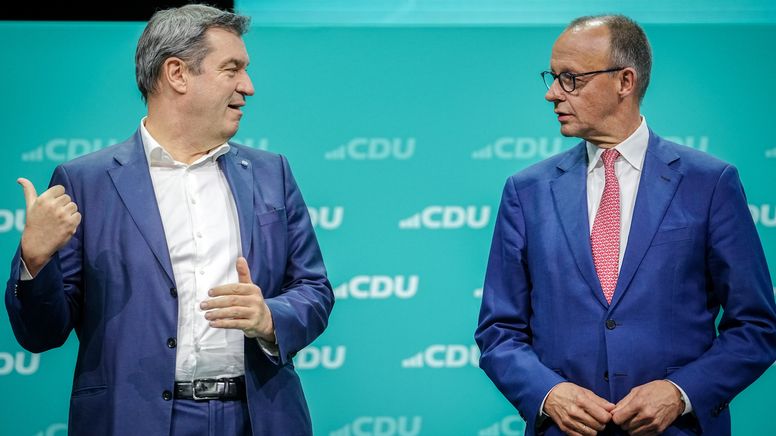 Archivbild: CSU-Chef Markus Söder und der CDU-Vorsitzende Friedrich Merz  | Bild:picture alliance/dpa | Kay Nietfeld