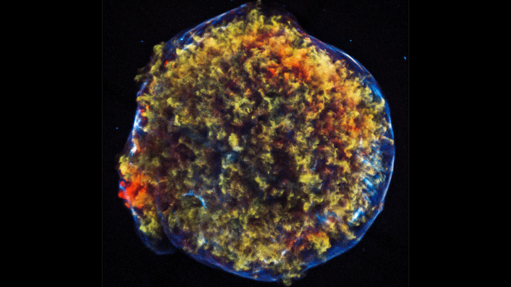 Reste der Supernova von 1572, aufgenommen vom Weltraumteleskop Chandra