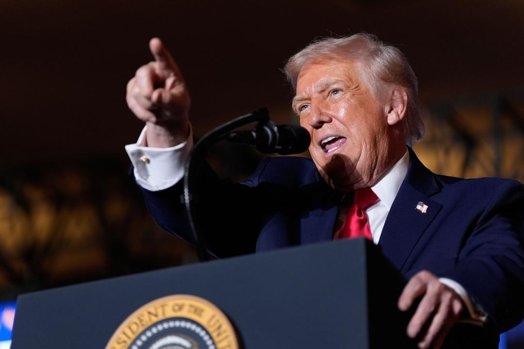 Donlad Trump ARCHIV 09.12.2025, USA, Mount Pocono: US-Präsident Donald Trump spricht im Mount Airy Casino Resort.