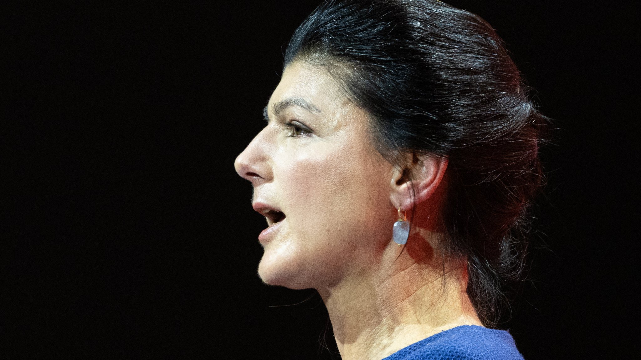 Sahra Wagenknecht, Kanzlerkandidatin und Bundesvorsitzende des BSW, spricht auf dem Bundesparteitag.