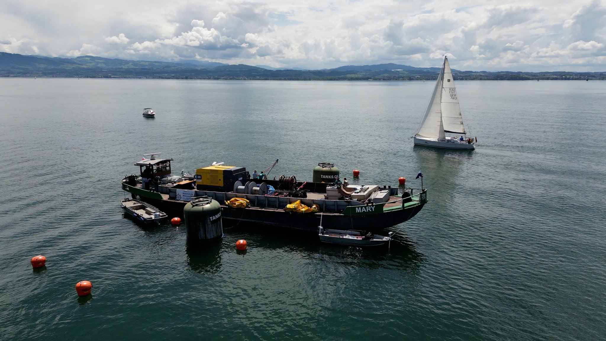 Die Bergestelle im Bodensee, an der die "Säntis" gehoben werden sollte. 