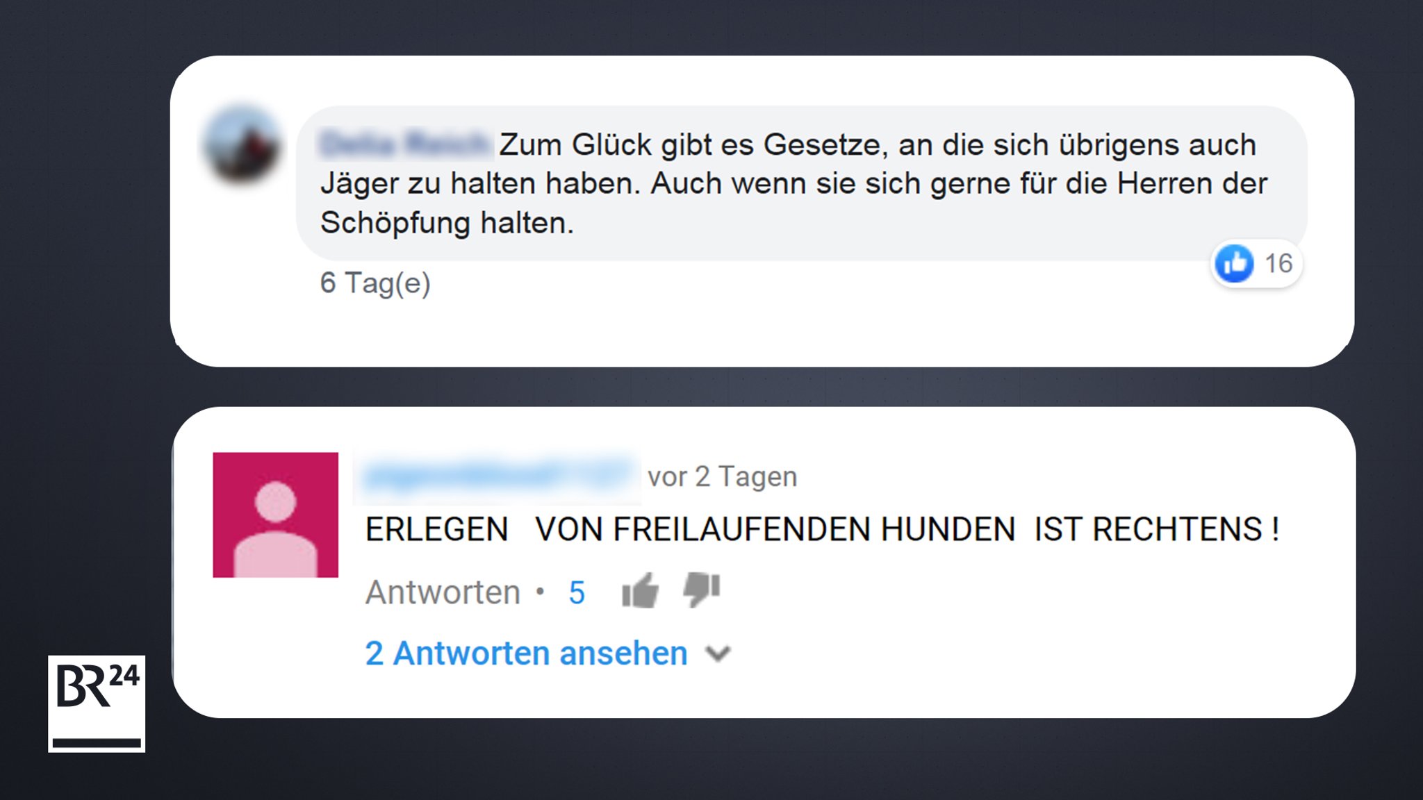 Facebook-Kommentar und Youtube-Kommentar